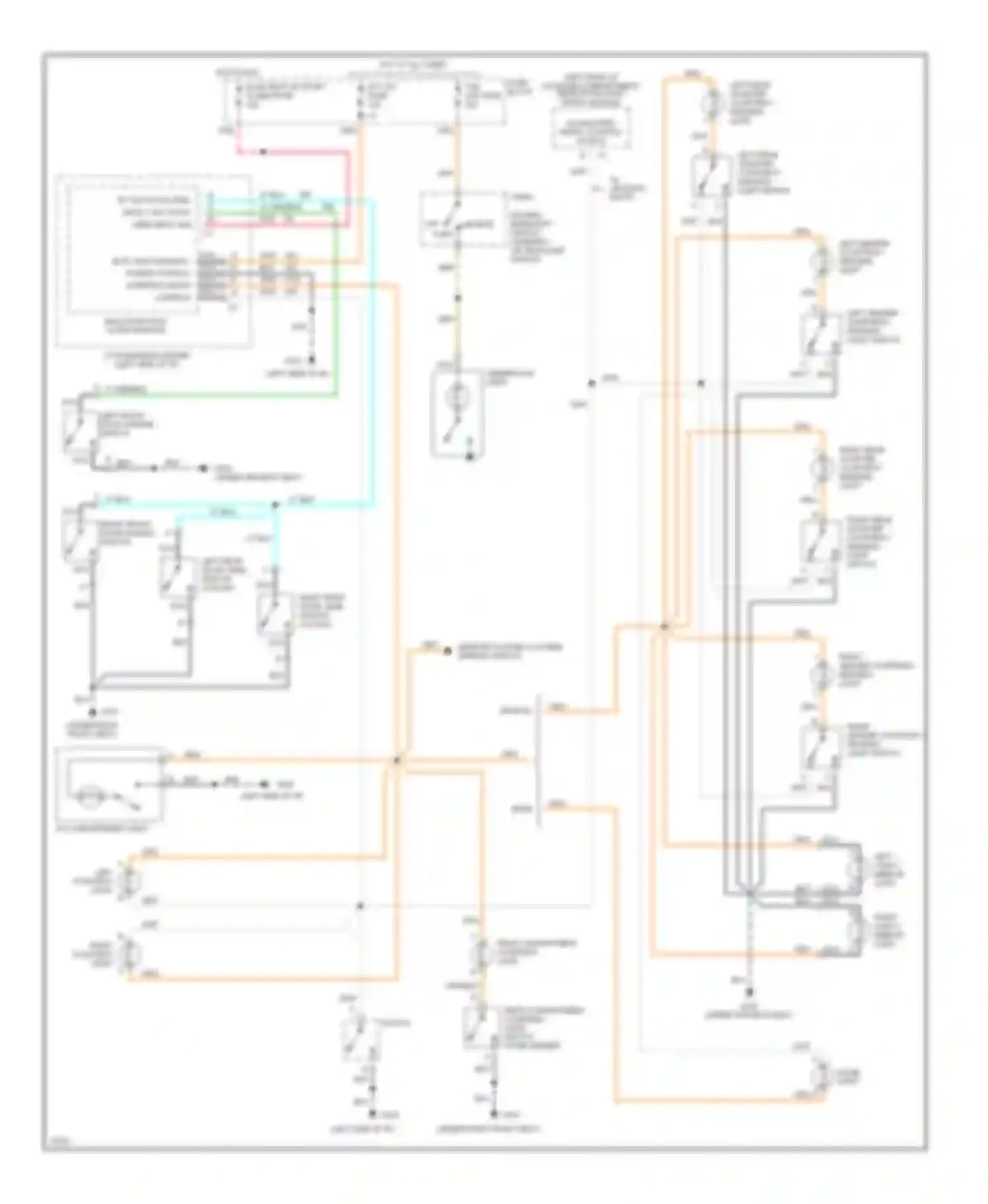 Skylark Buick VII (1992-1998): Courtesy lamps circuit