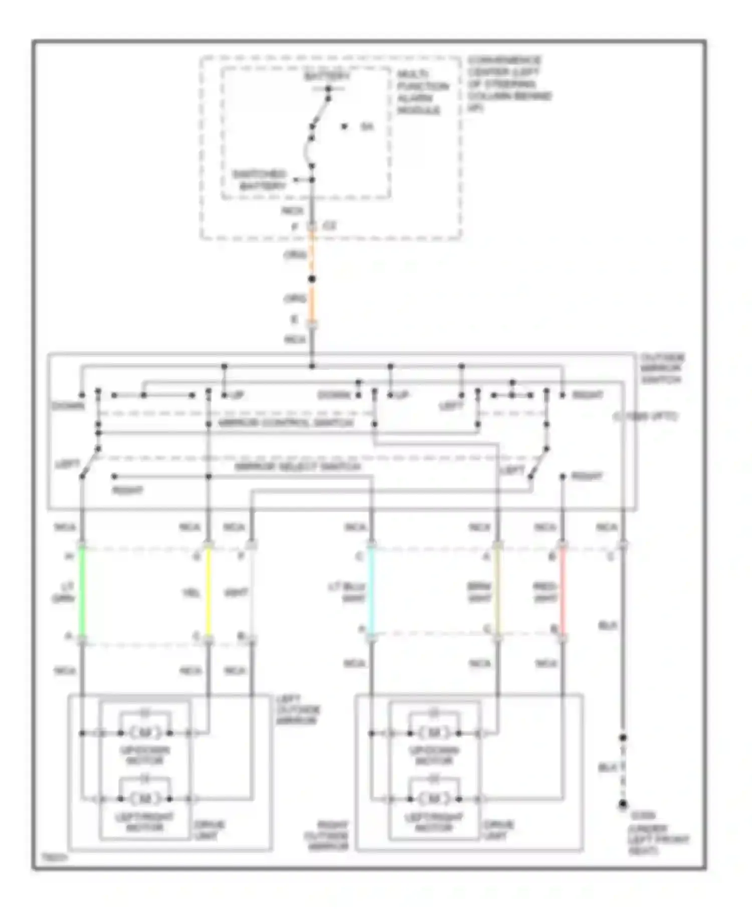 Skylark Buick VII (1992-1998): Power mirror circuit