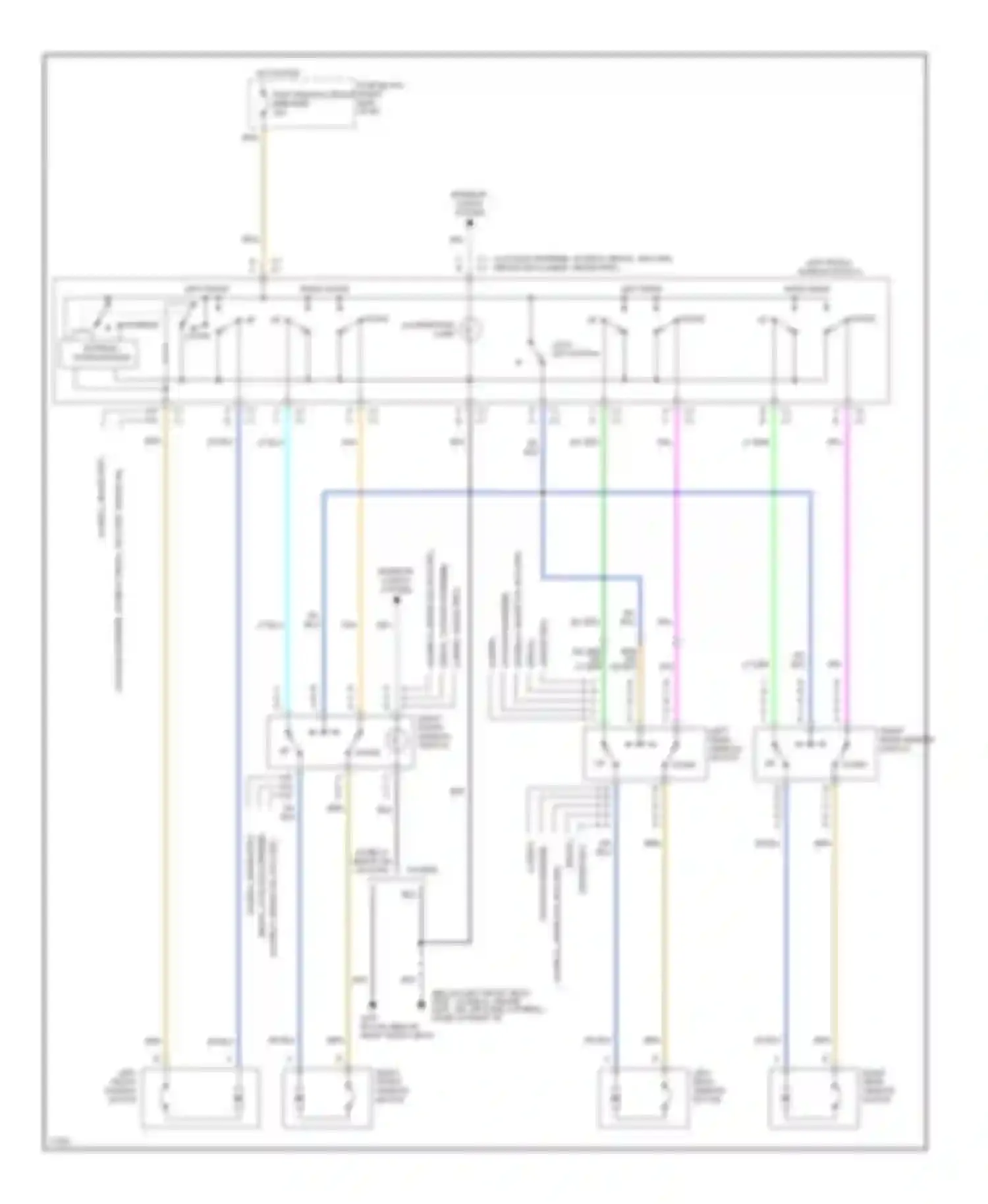 Skylark Buick VII (1992-1998): Power window circuit, 4 door