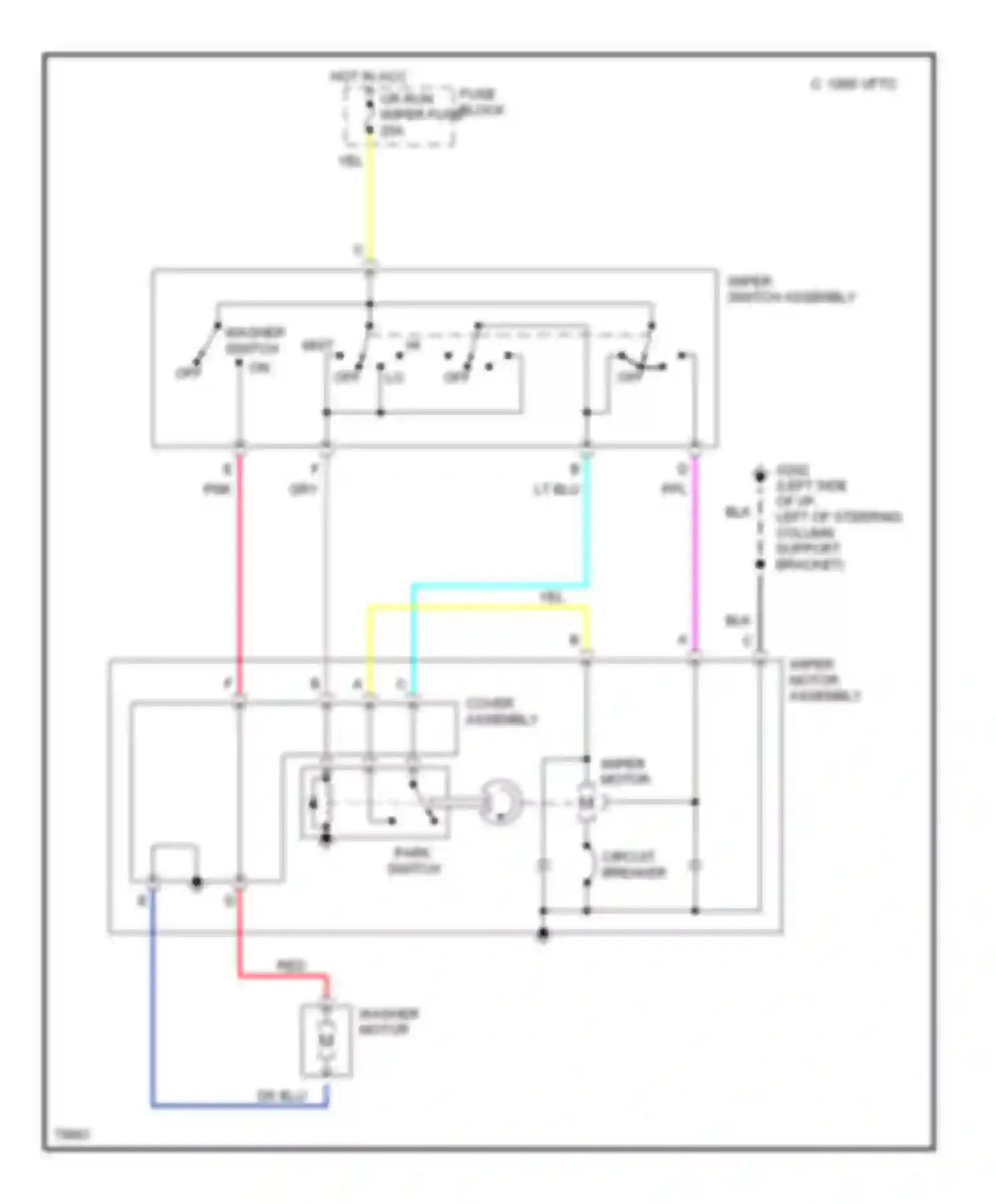 Skylark Buick VII (1992-1998): 2-speed wiper/washer circuit