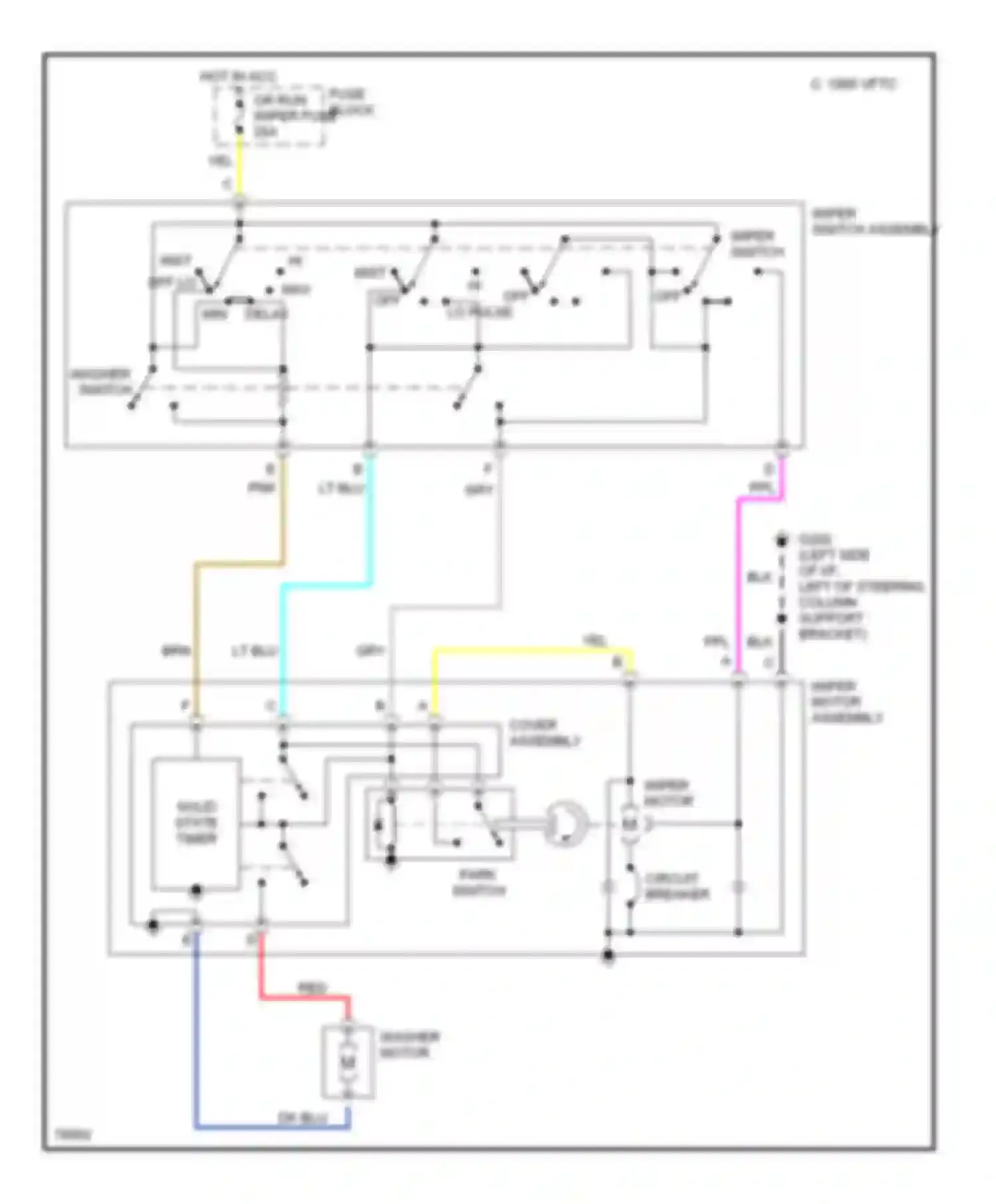 Skylark Buick VII (1992-1998): Interval wiper/washer circuit