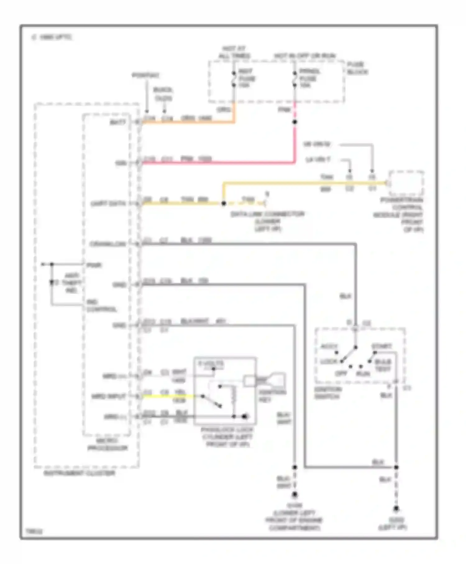 Wiring diagram hot in off or run for Buick Skylark VII (1992-1998) (3 of 5)