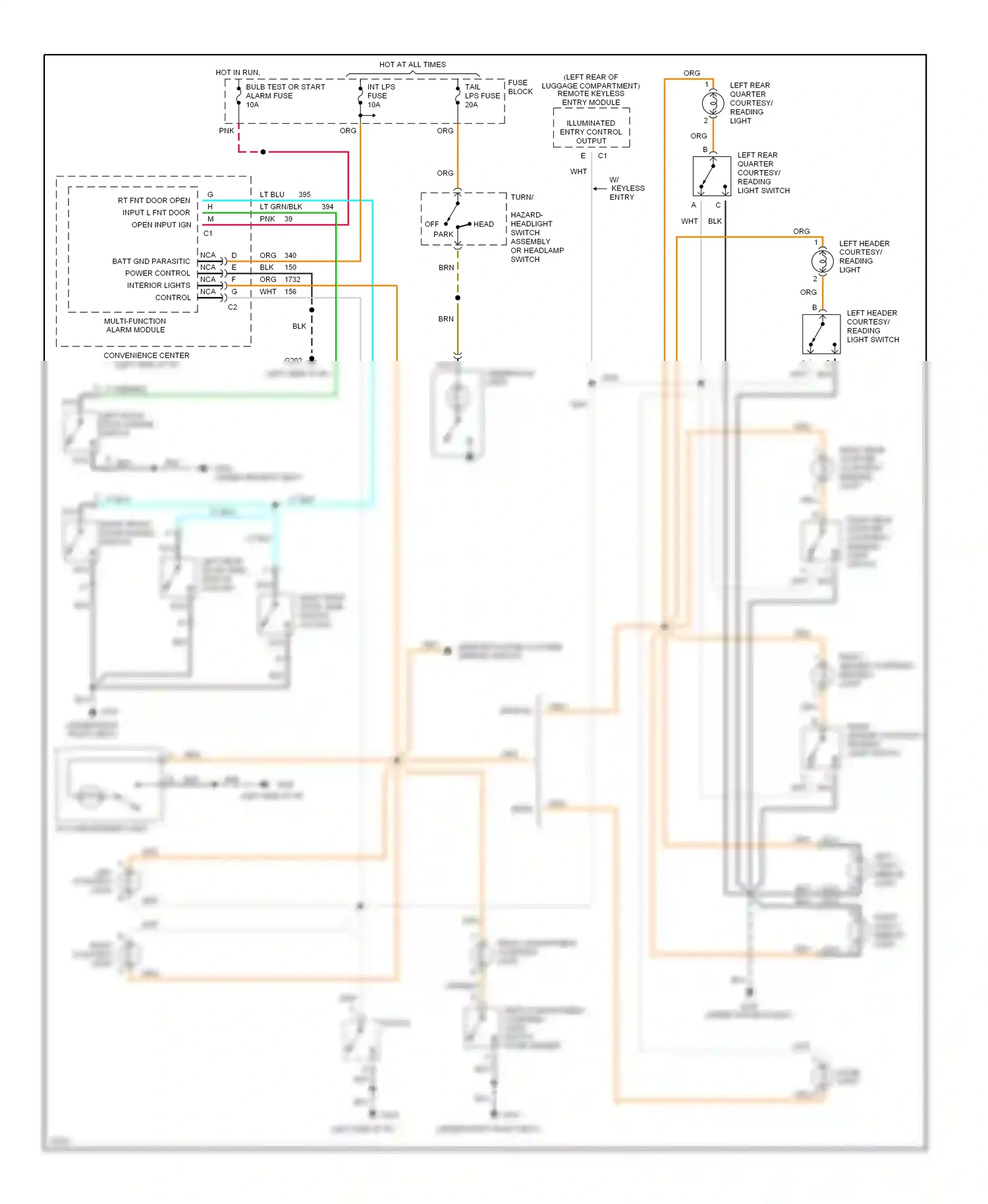Buick Skylark VII (1992-1998) multi-function alarm module wiring diagram  (2 of 9)