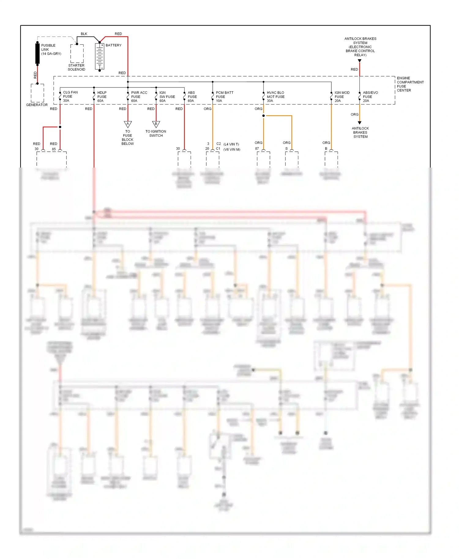 Buick Skylark VII (1992-1998) powertrain control module wiring diagram  (1 of 2)