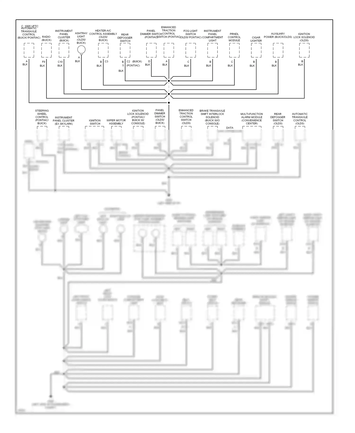 Buick Skylark VII (1992-1998) remote keyless entry module wiring diagram  (1 of 1)