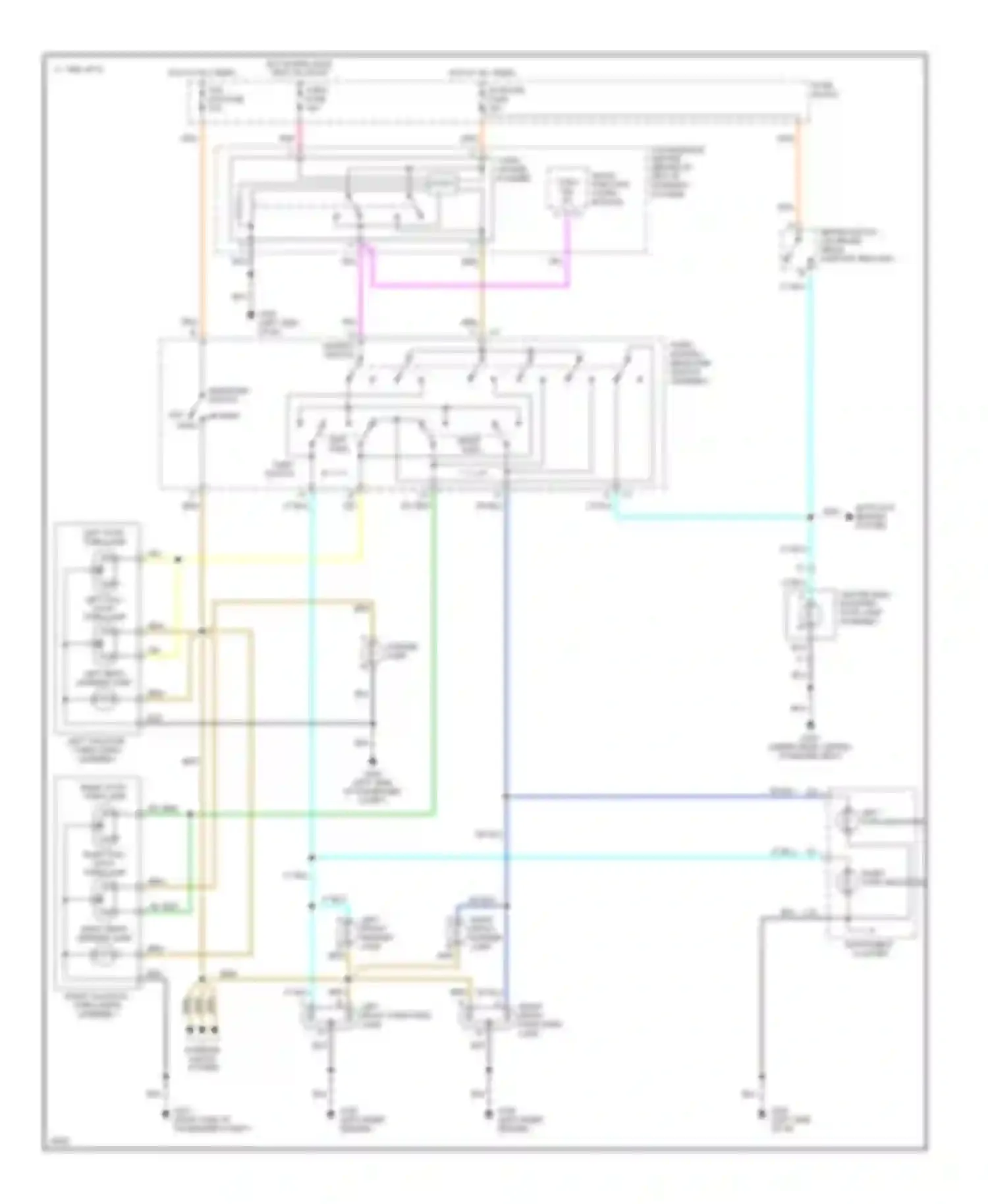 Wiring diagram turn/ hazard- headlamp switch assembly for Buick Skylark VII (1992-1998) (1 of 2)