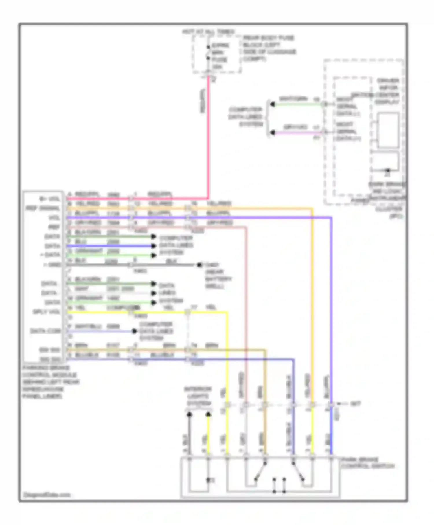 ATS Cadillac I (2012-2014): Park brake system circuit