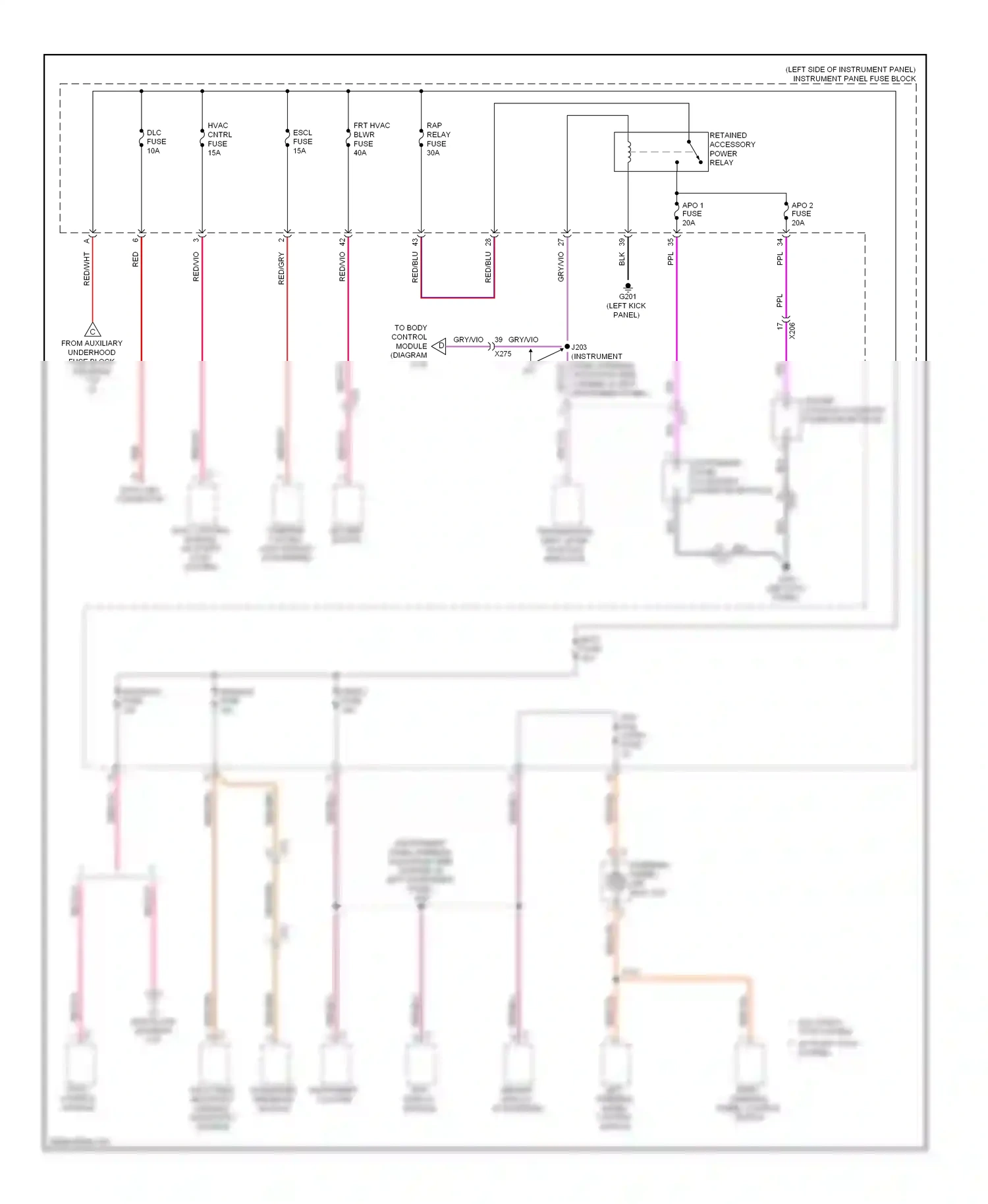 Cadillac ATS I (2012-2014) data link connector wiring diagram  (2 of 2)