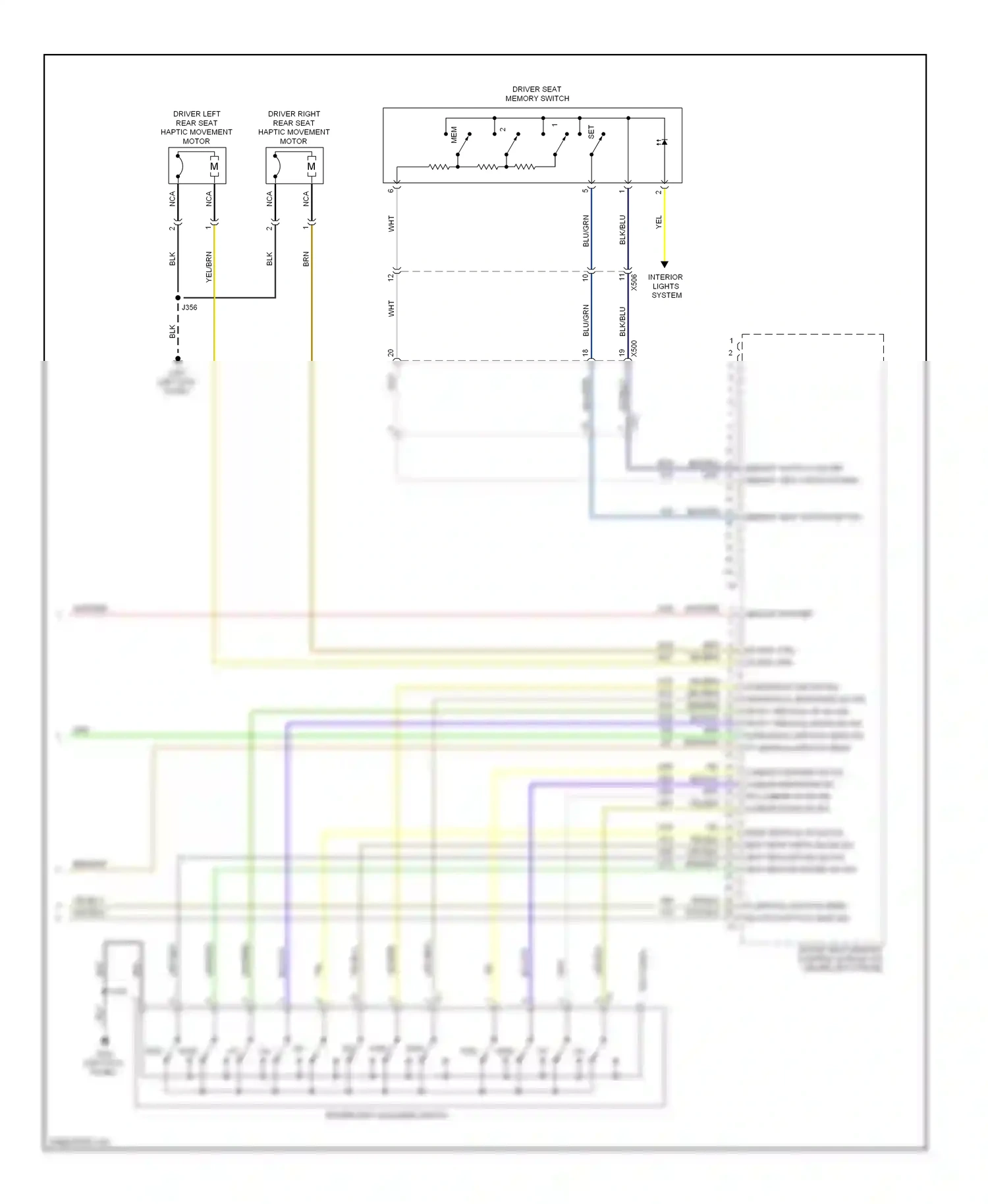 Cadillac ATS I (2012-2014) driver seat memory switch wiring diagram  (1 of 2)