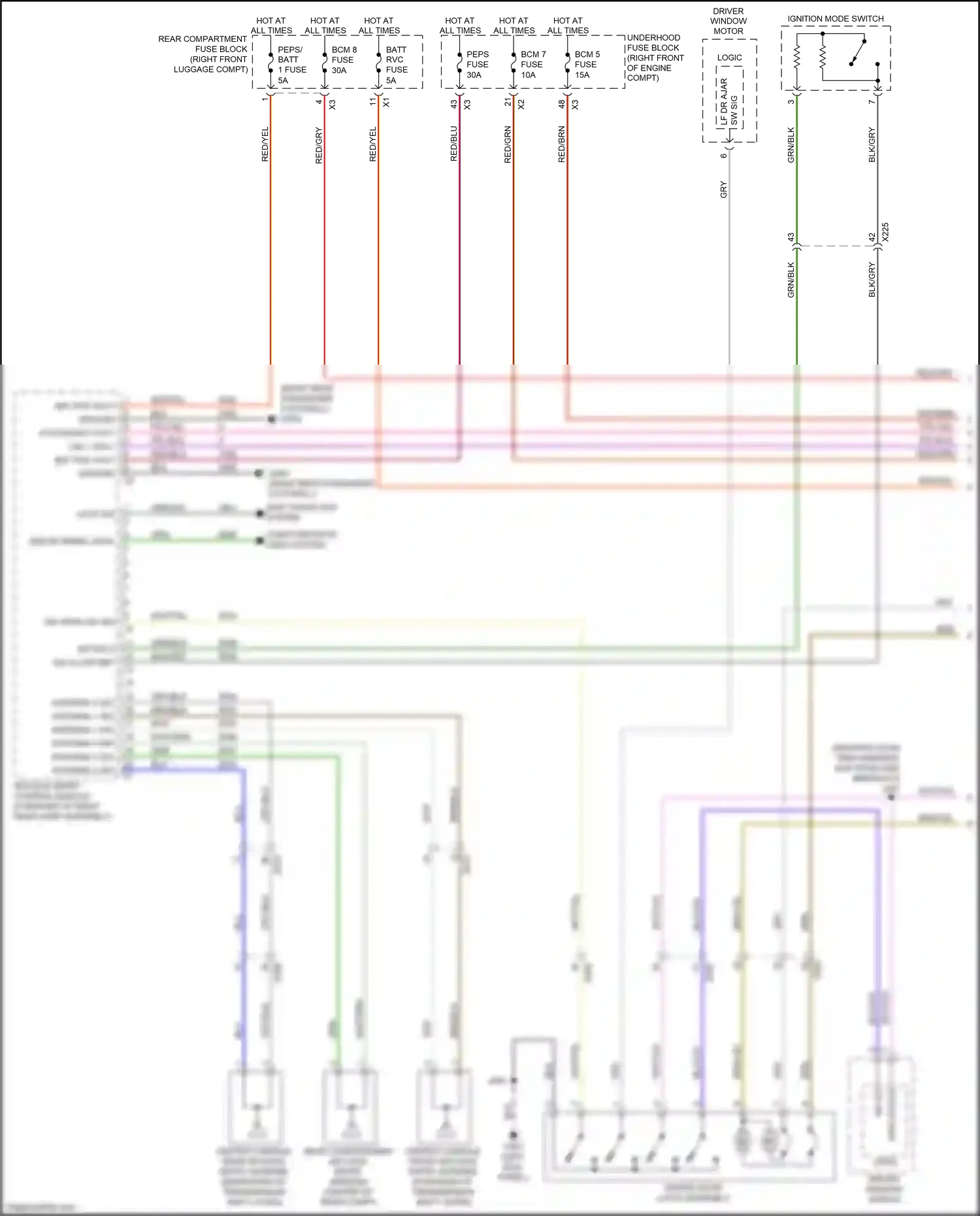 Cadillac ATS I (2012-2014) driver window switch wiring diagram  (4 of 9)