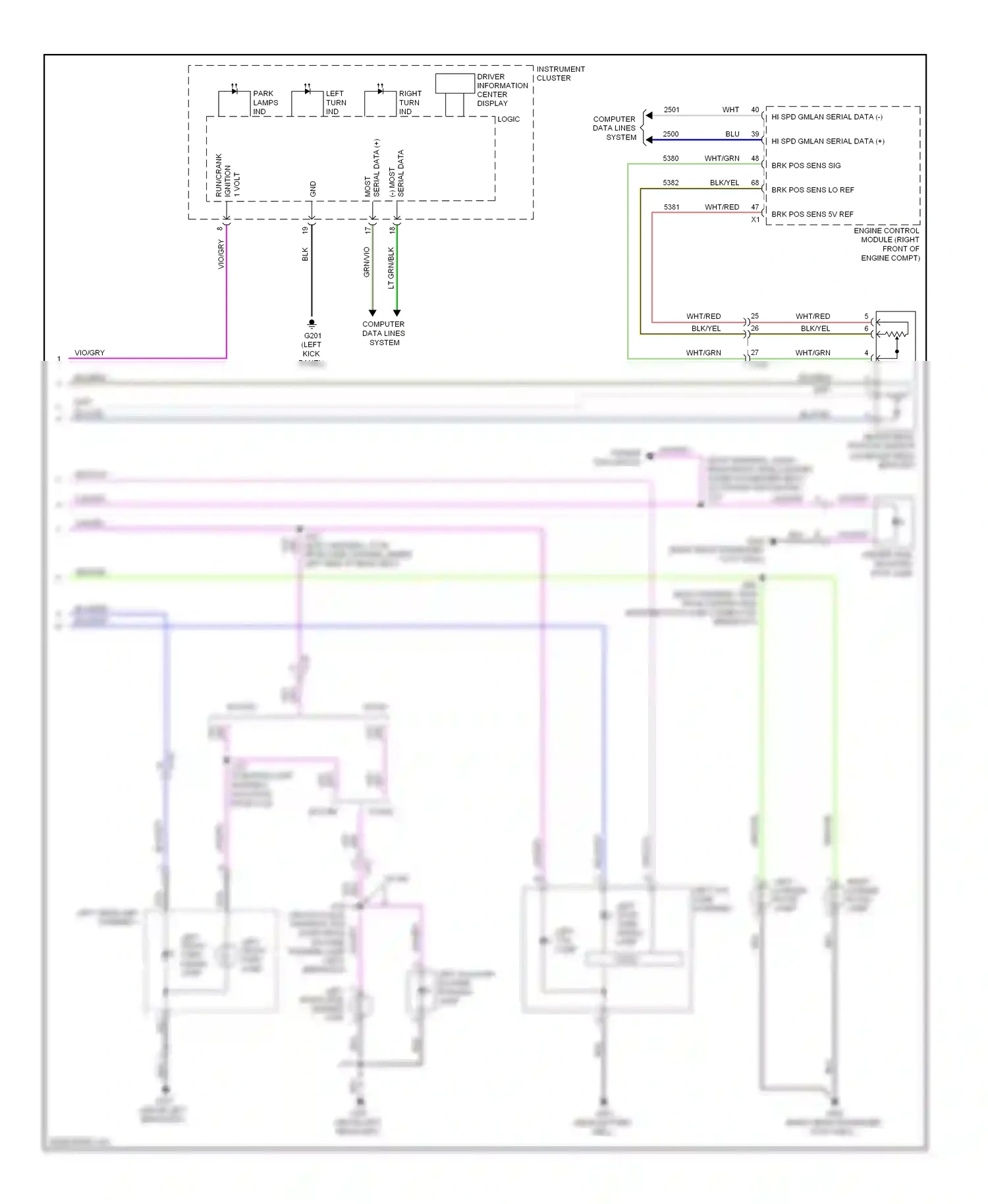 Cadillac ATS I (2012-2014) engine control module (right front of engine compt) wiring diagram  (5 of 21)