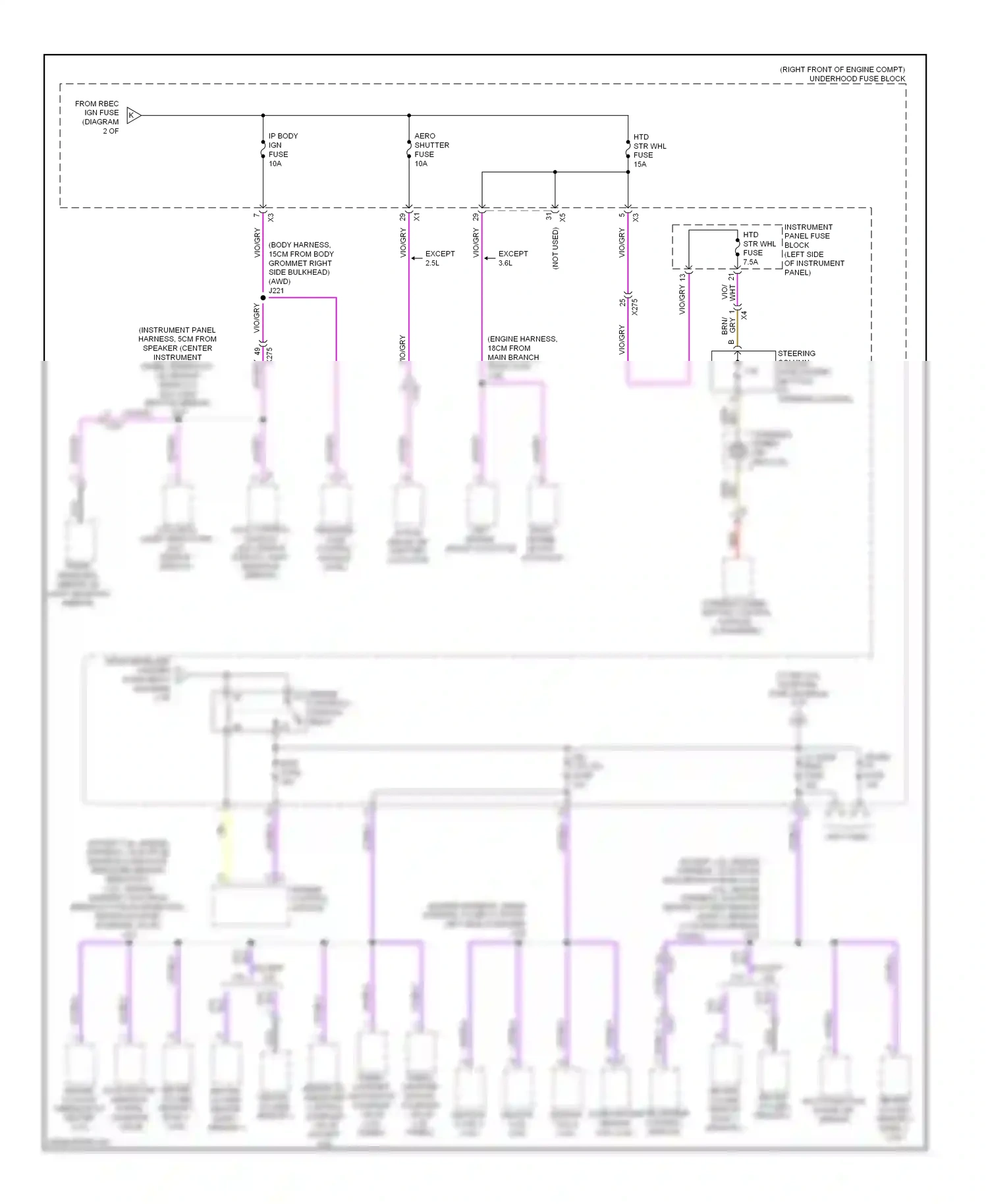 Cadillac ATS I (2012-2014) (except 3.6l: engine wiring diagram  (1 of 2)