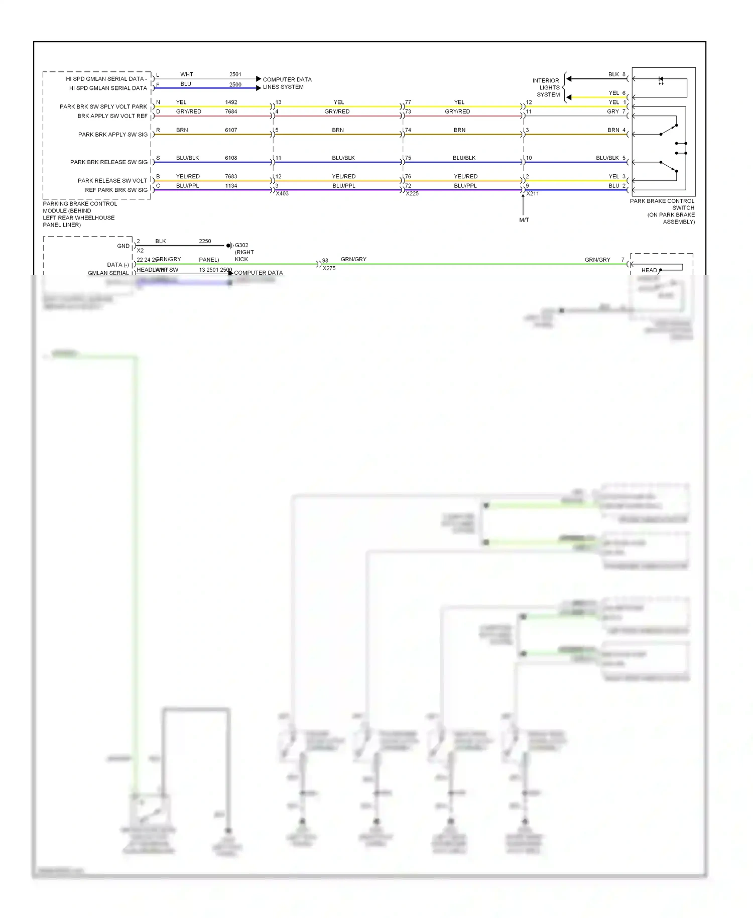 Cadillac ATS I (2012-2014) interior lights wiring diagram  (1 of 1)