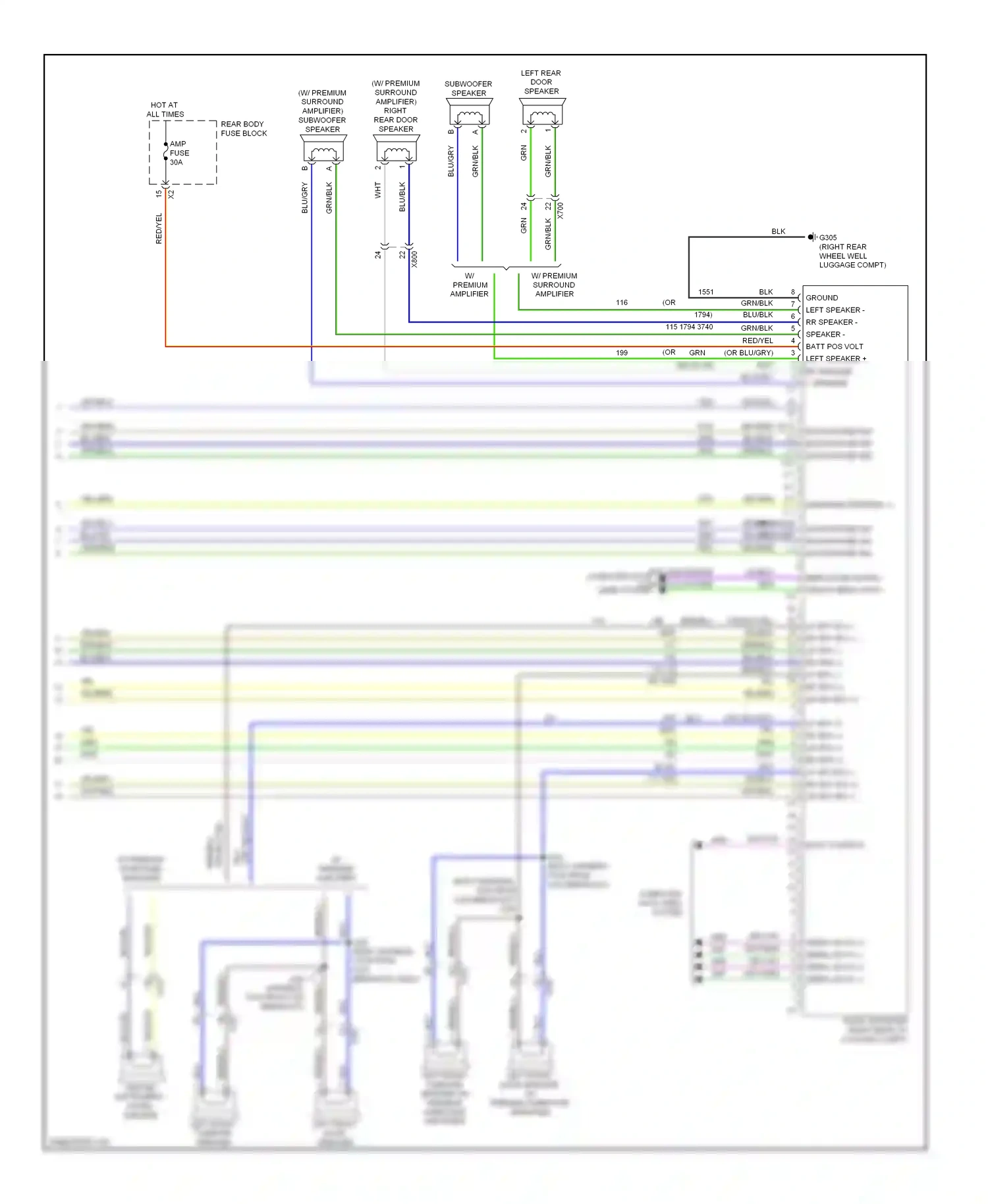Cadillac ATS I (2012-2014) left front door speaker wiring diagram  (2 of 8)