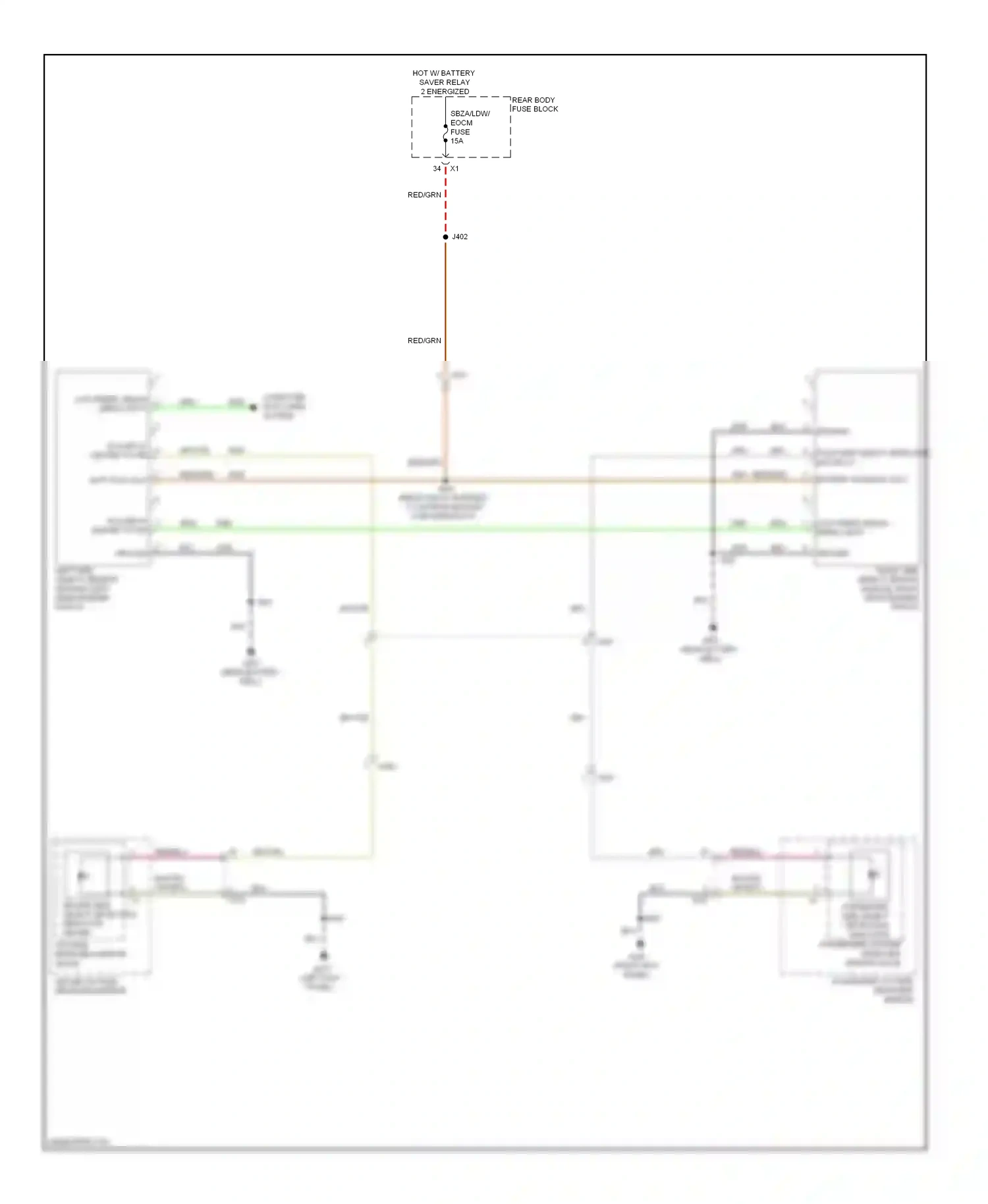Cadillac ATS I (2012-2014) left side object sensor module (left rear bumper fascia) wiring diagram  (1 of 1)