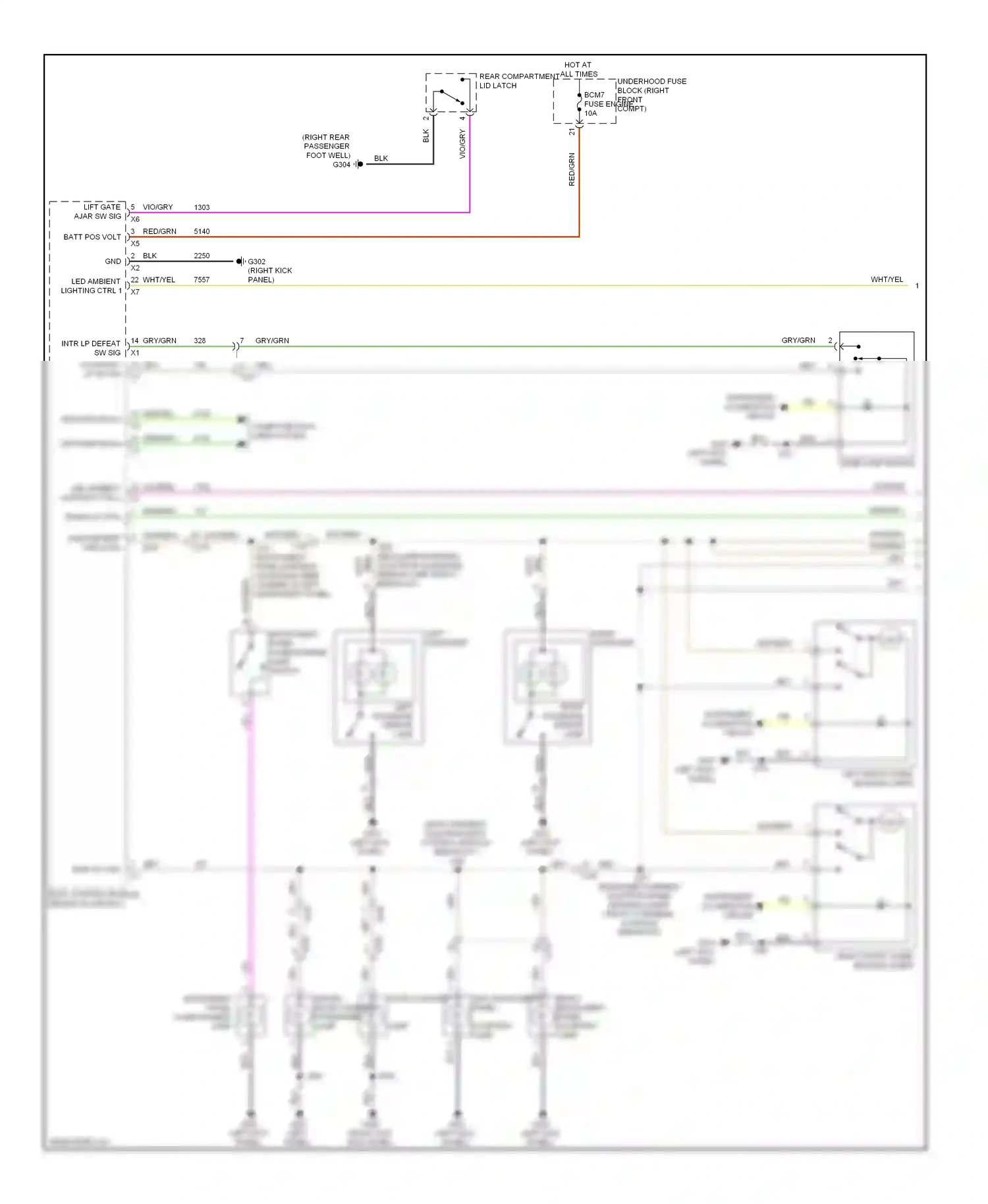 Cadillac ATS I (2012-2014) left sunshade wiring diagram  (1 of 2)