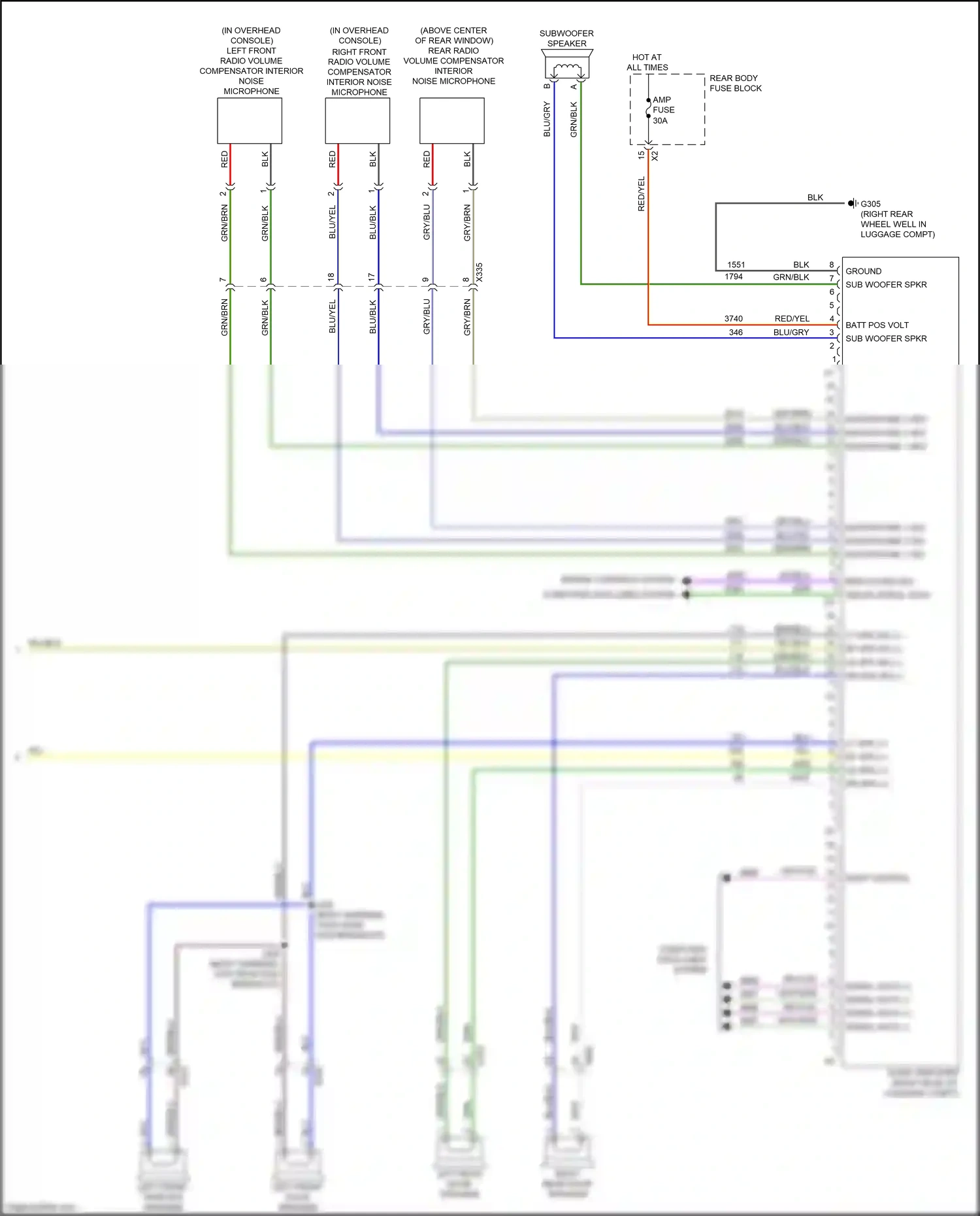 Cadillac ATS I (2012-2014) microphone 1 ret wiring diagram  (1 of 2)