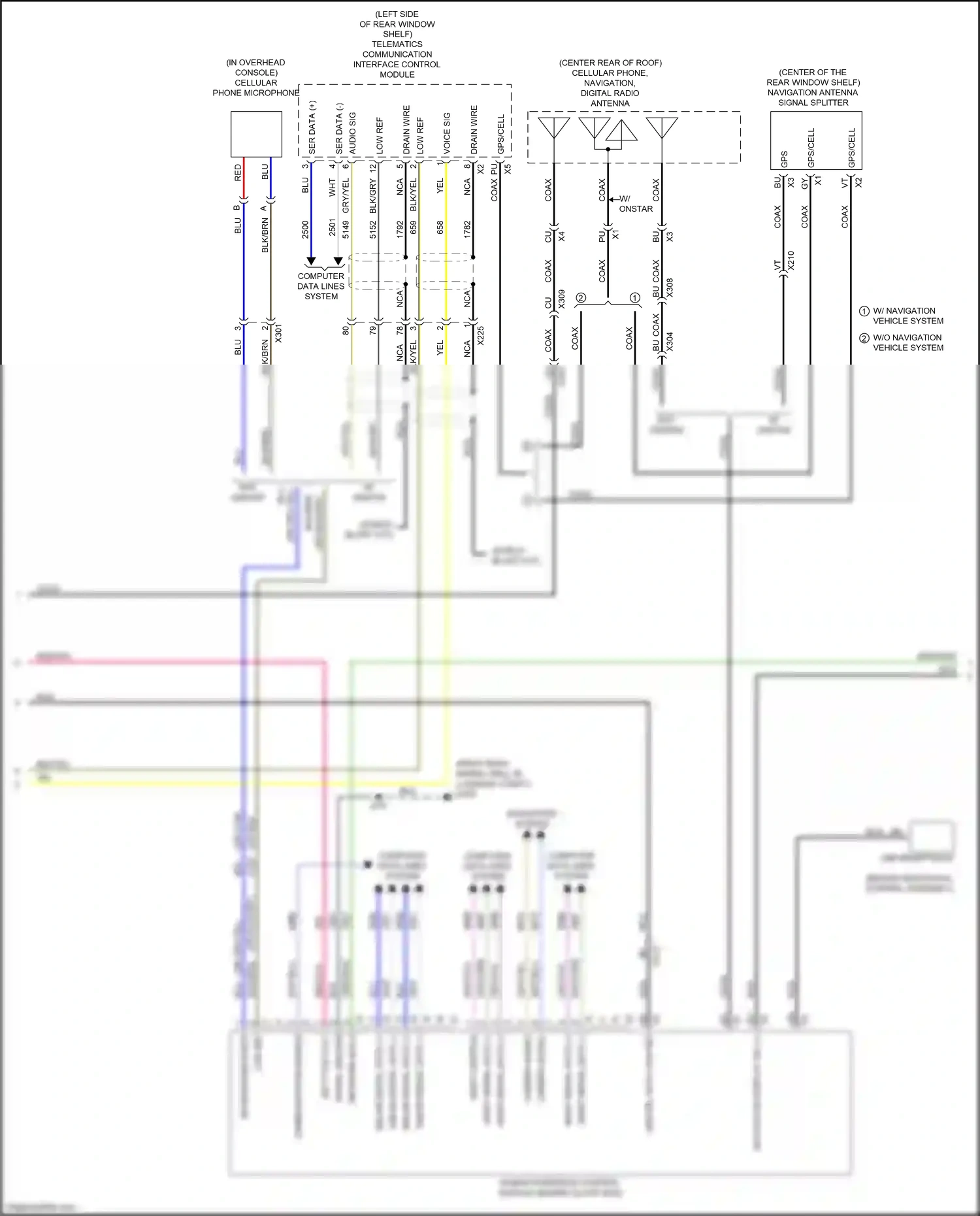 Cadillac ATS I (2012-2014) navigation display sig wiring diagram  (2 of 4)