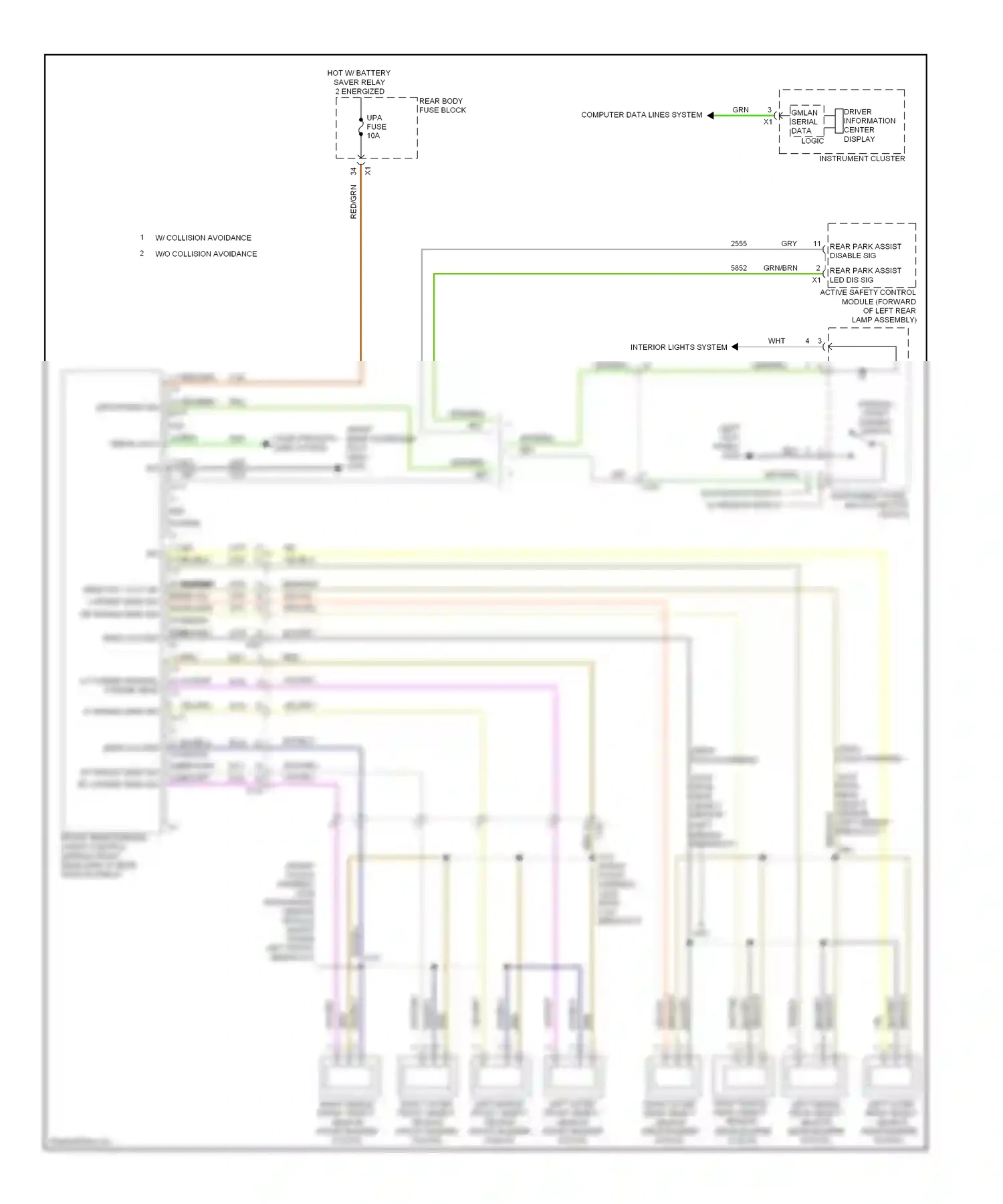 Cadillac ATS I (2012-2014) object sensor (left middle) breakout) wiring diagram  (1 of 1)