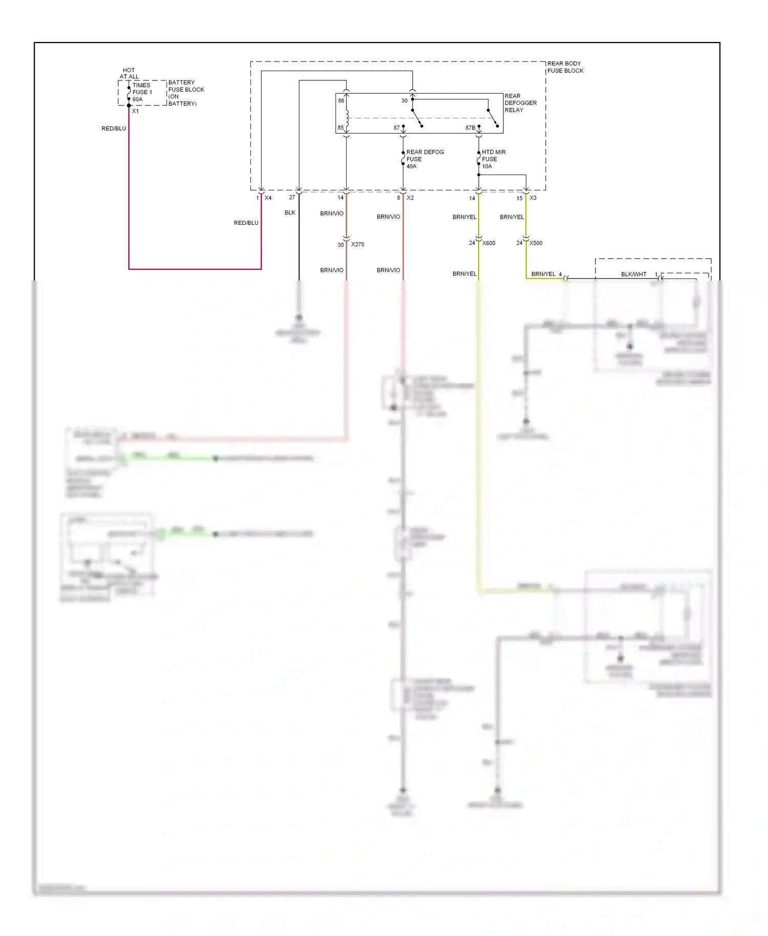 Cadillac ATS I (2012-2014) rear defogger grid wiring diagram  (1 of 1)