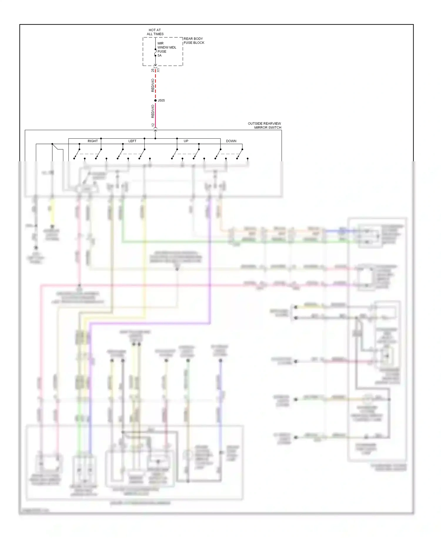Cadillac ATS I (2012-2014) rearview mirror) wiring diagram  (1 of 1)