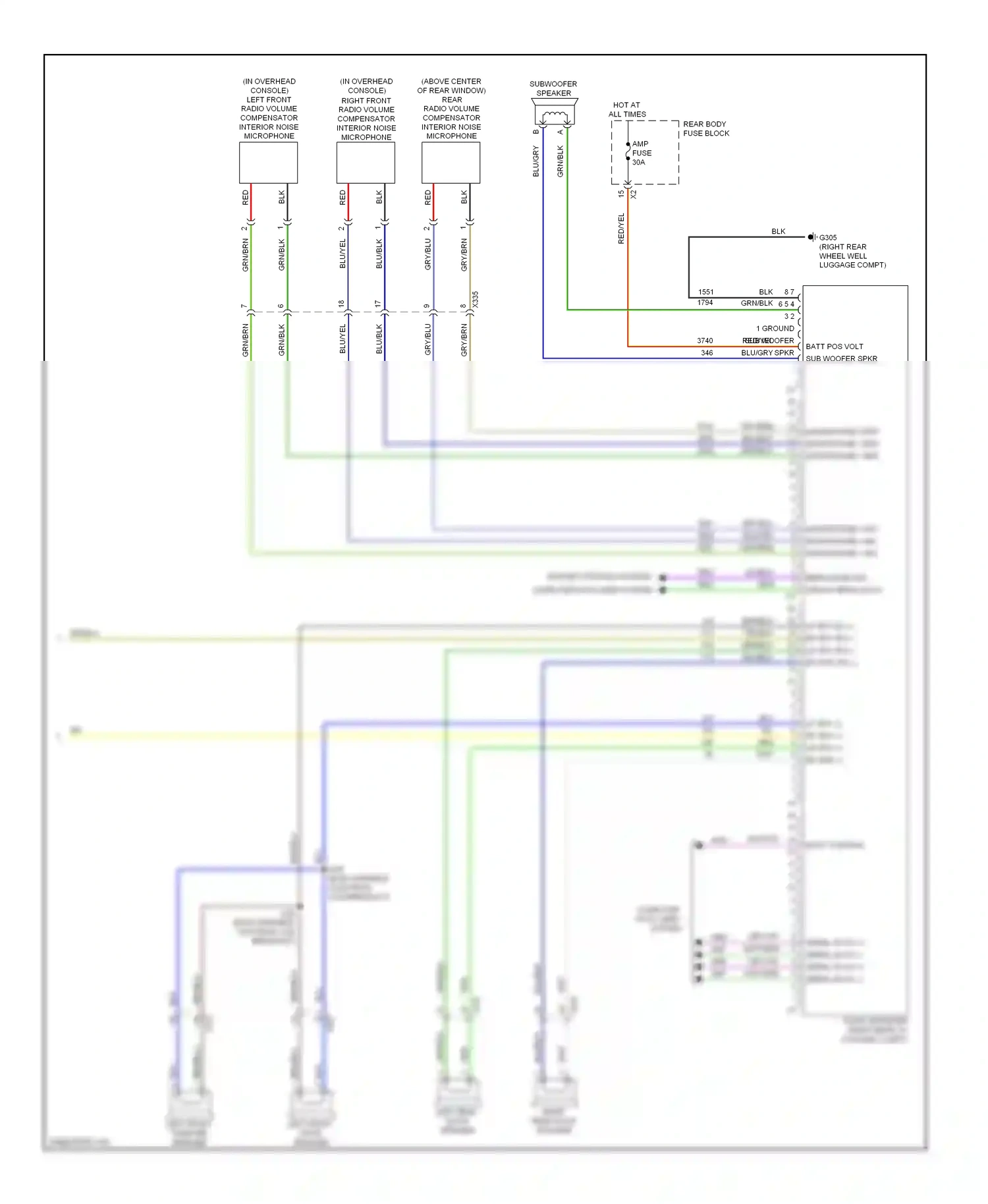 Cadillac ATS I (2012-2014) subwoofer speaker wiring diagram  (1 of 8)
