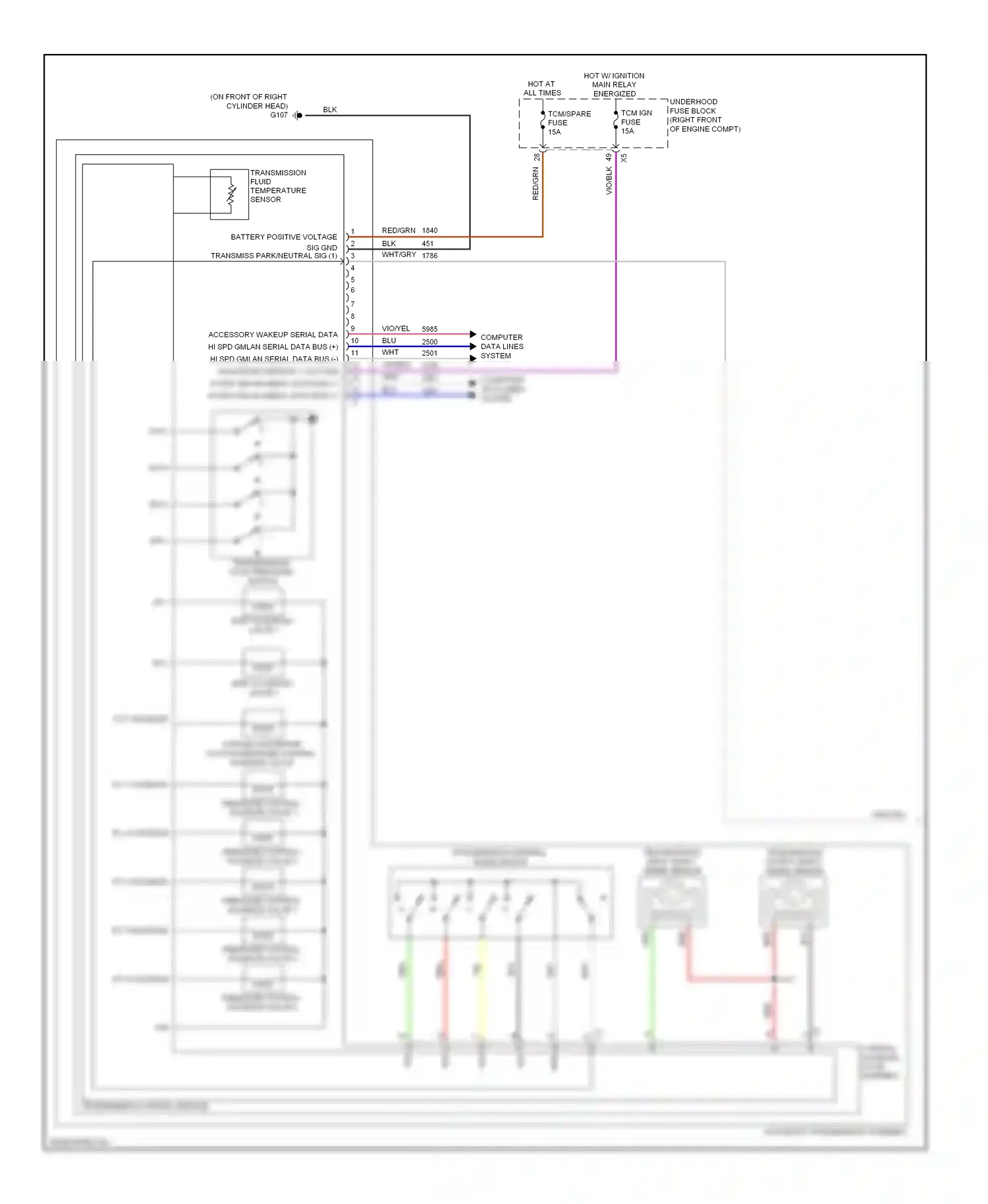 Cadillac ATS I (2012-2014) transmission fluid temperature sensor wiring diagram  (1 of 1)