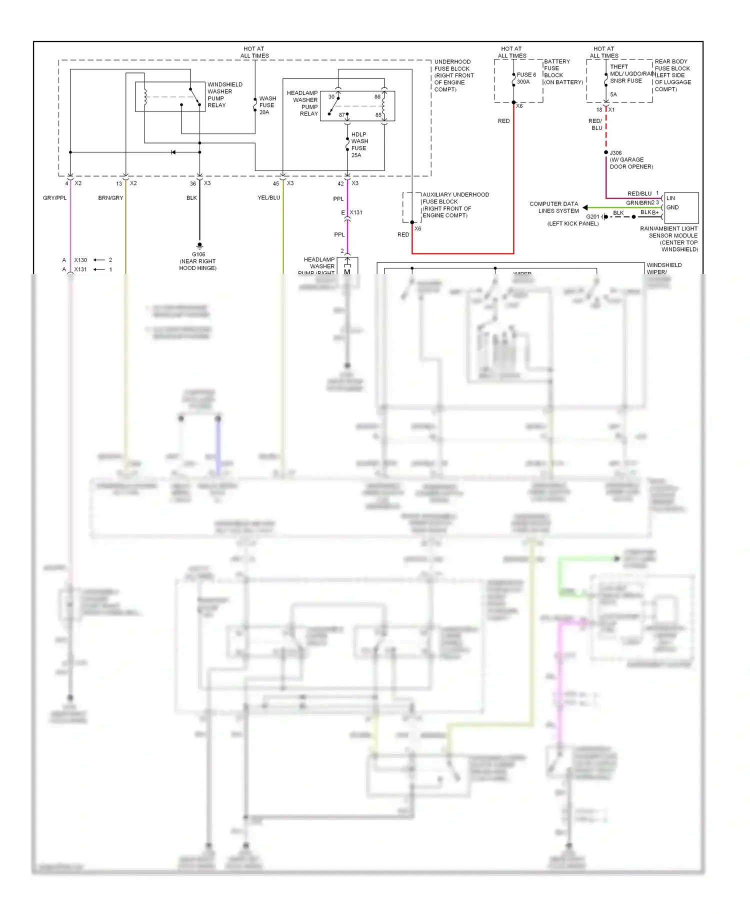 Cadillac ATS I (2012-2014) windshield washer switch signal wiring diagram  (1 of 1)