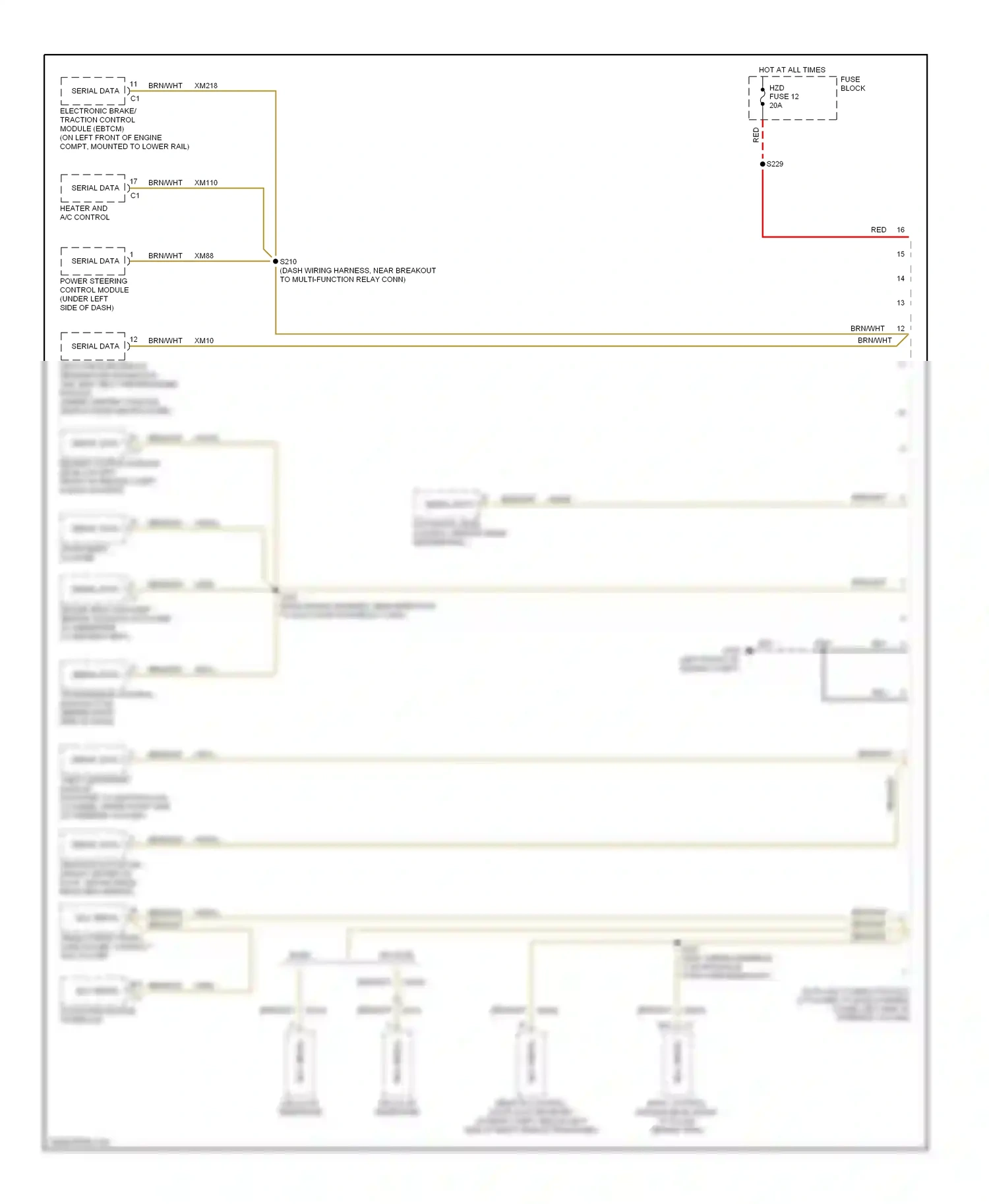 Computer data lines — Computer data lines. Cadillac Catera I (1996-2001)