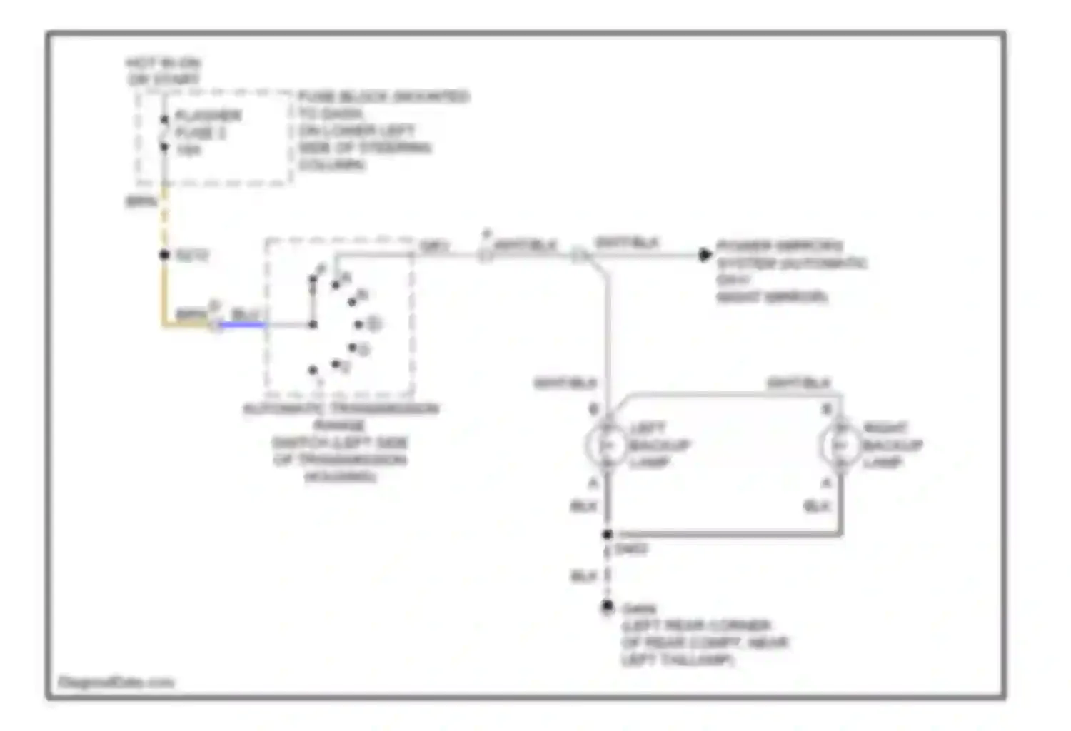 Catera Cadillac I (1996-2001): Back-up lamps circuit