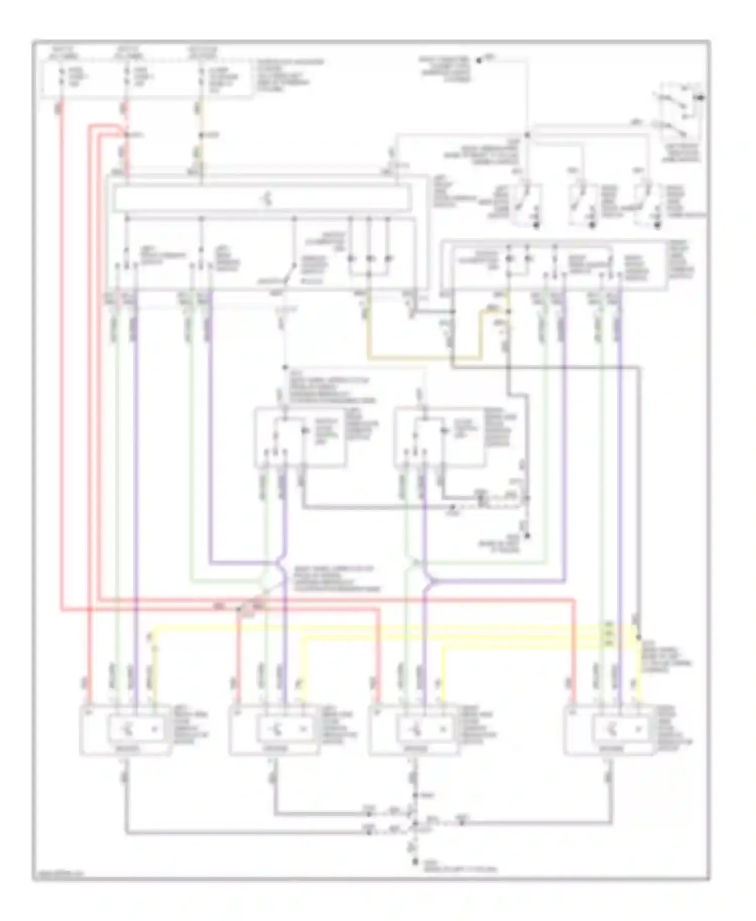 Wiring diagram left rear side door window regulator motor for Cadillac Catera I (1996-2001) (2 of 2)