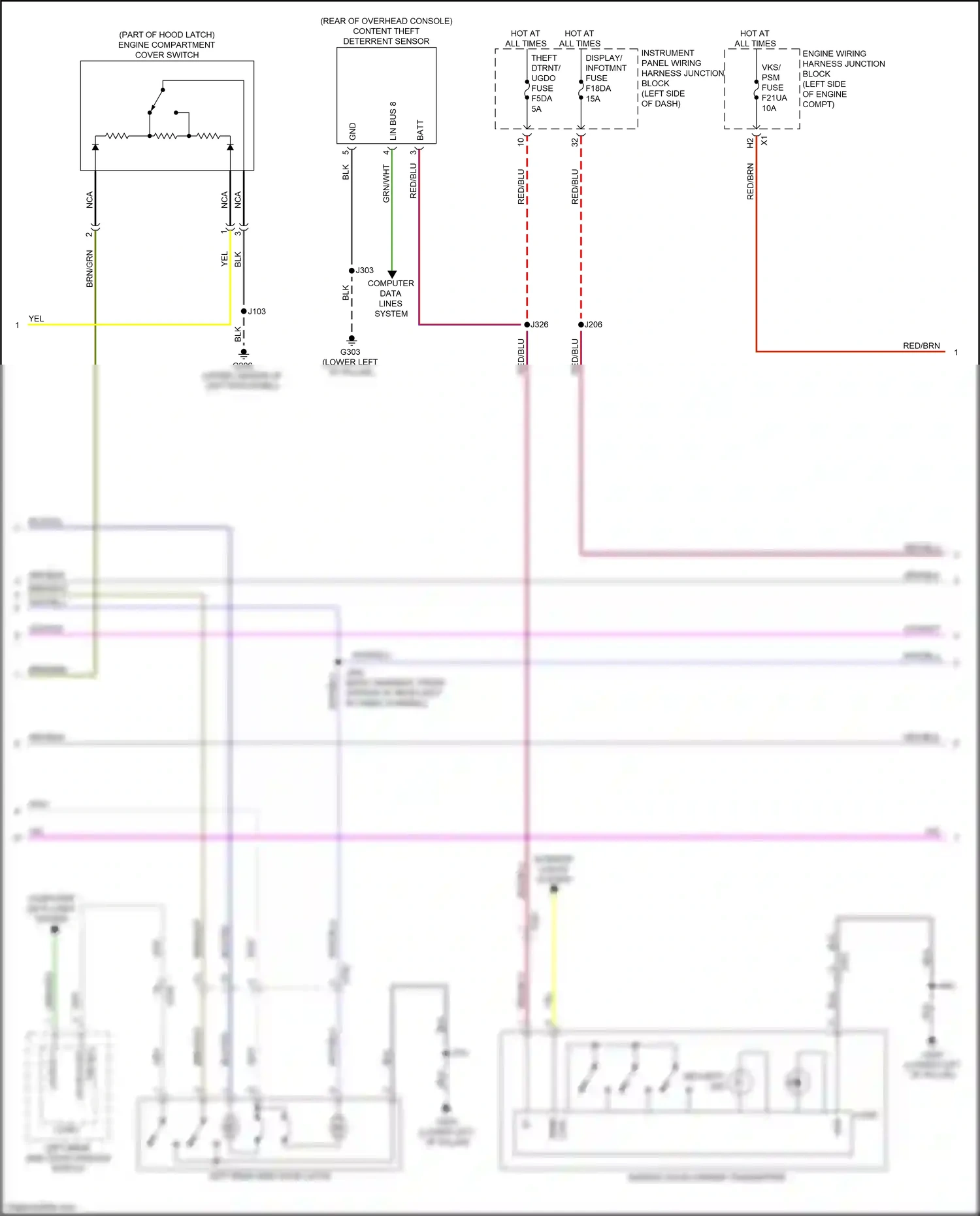 Cadillac CT4-V I (2019-2024) content theft deterrent sensor wiring diagram  (1 of 5)