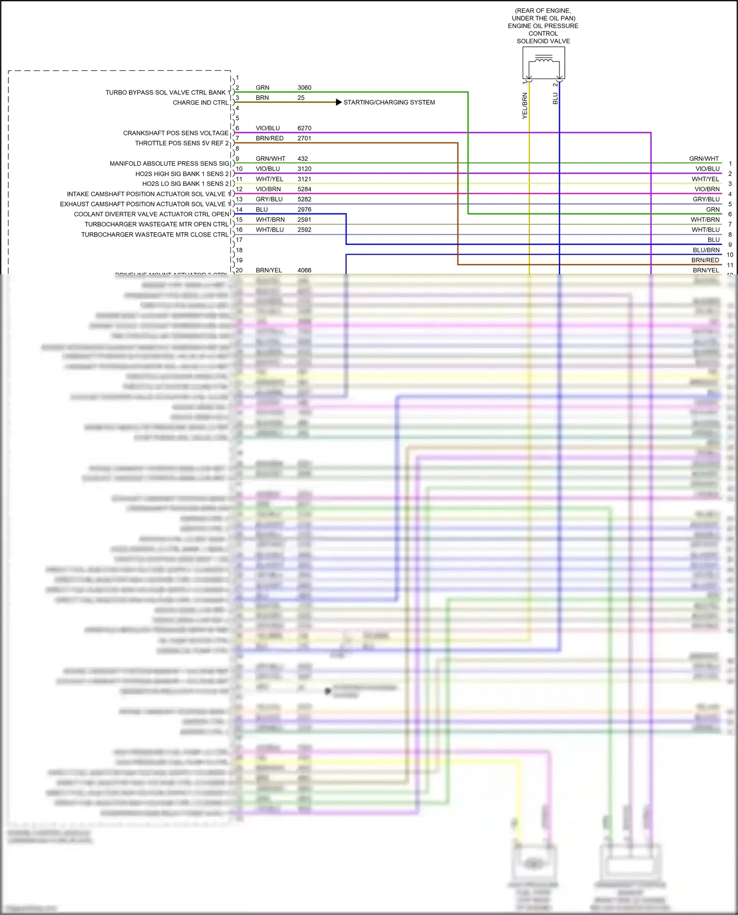 Cadillac CT4-V I (2019-2024) crankshaft position sensor wiring diagram  (1 of 2)