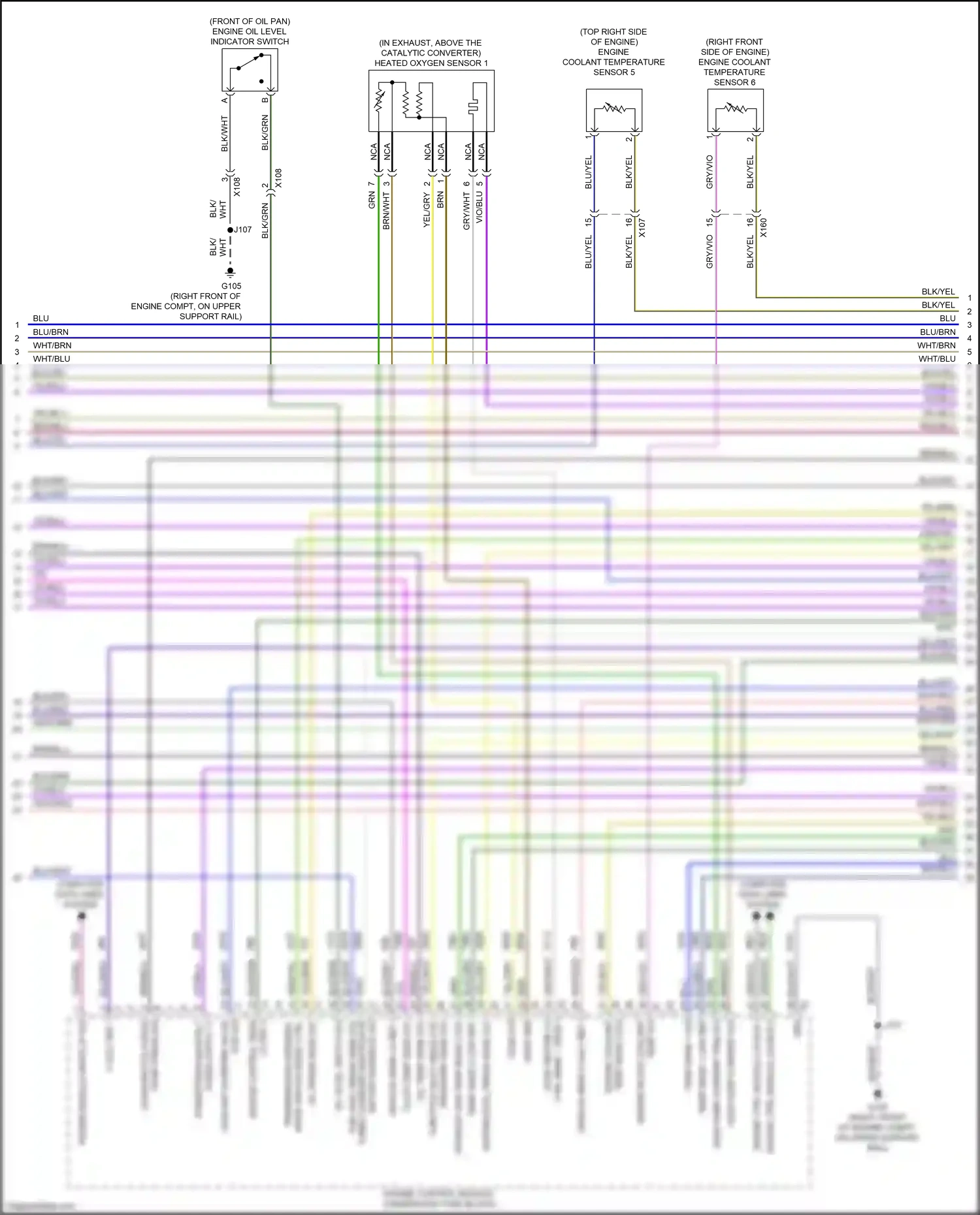 Cadillac CT4-V I (2019-2024) engine control sens wiring diagram  (1 of 1)
