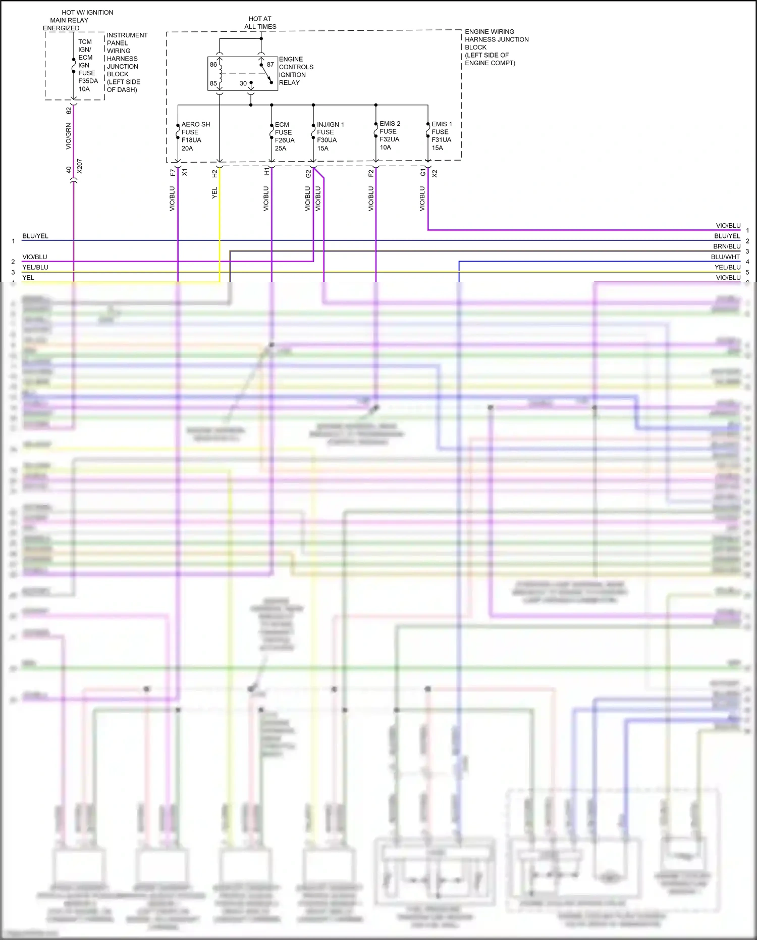 Cadillac CT4-V I (2019-2024) engine controls ignition relay wiring diagram  (3 of 3)