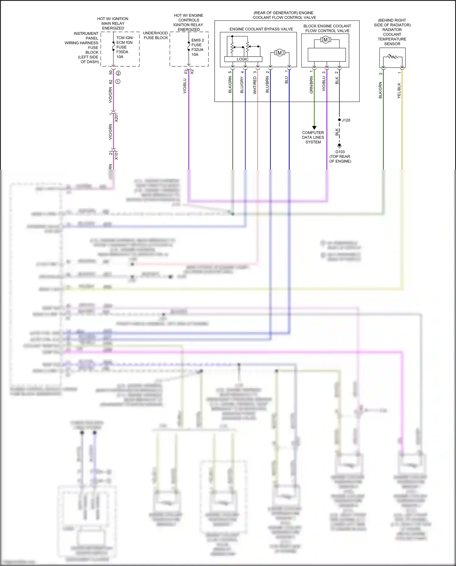 Cadillac CT4-V I (2019-2024) engine coolant temperature sensor 2 wiring diagram  (2 of 4)