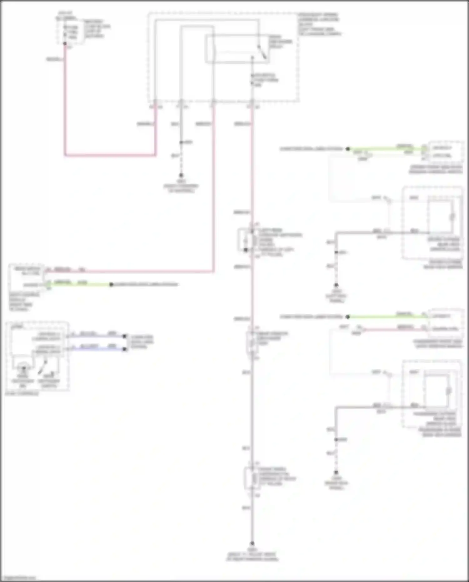 Wiring diagram left rear window defogger noise filter for Cadillac CT4-V I (2019-2024)