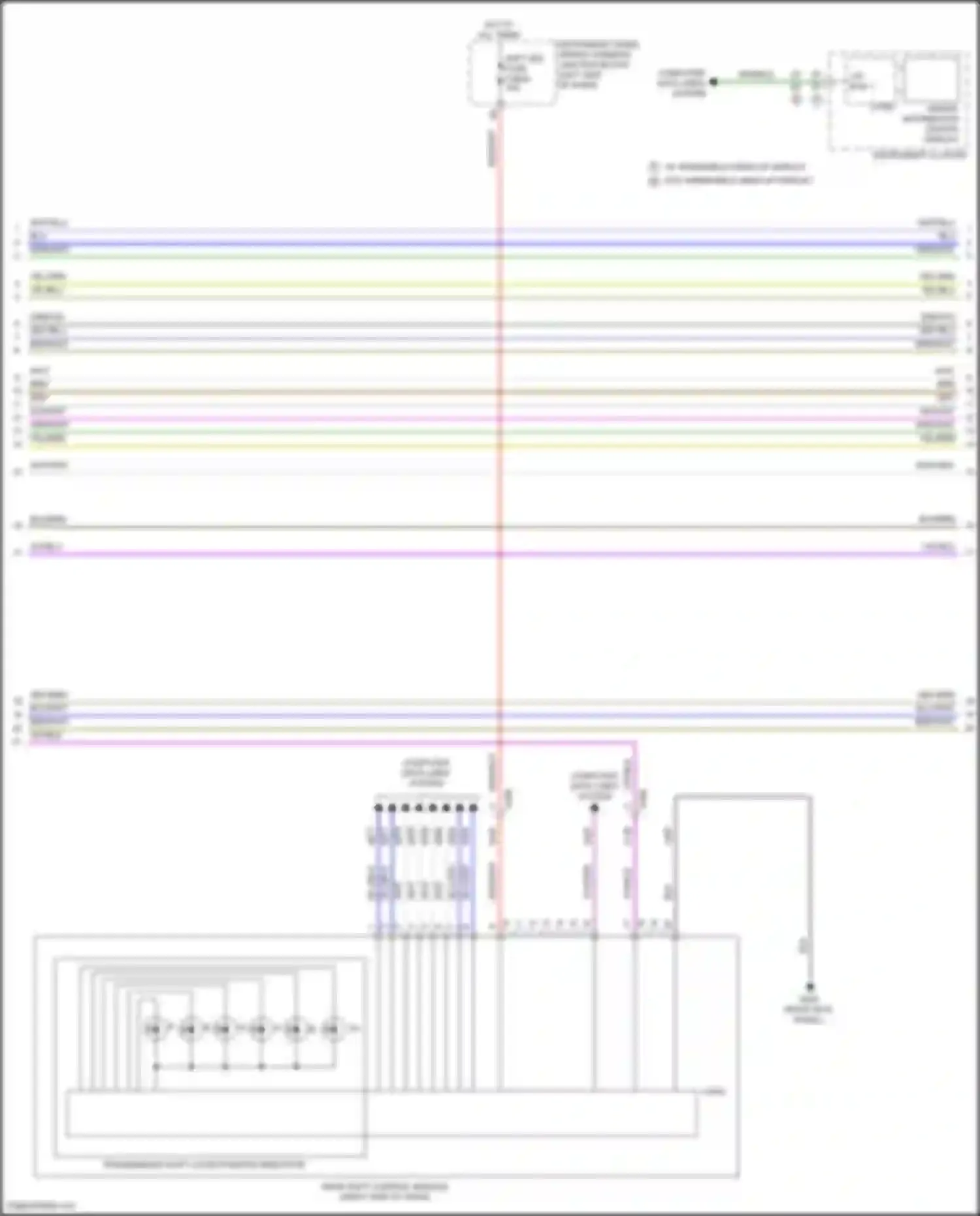 Wiring diagram transmission shift lever position indicator for Cadillac CT4-V I (2019-2024)