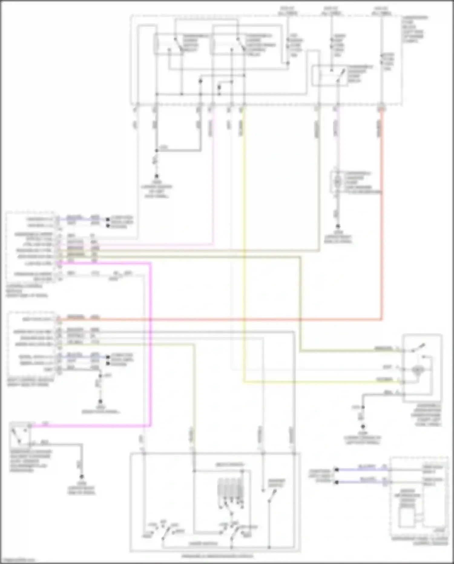 Wiring diagram windshield wiper motor speed control relay for Cadillac CT4-V I (2019-2024)