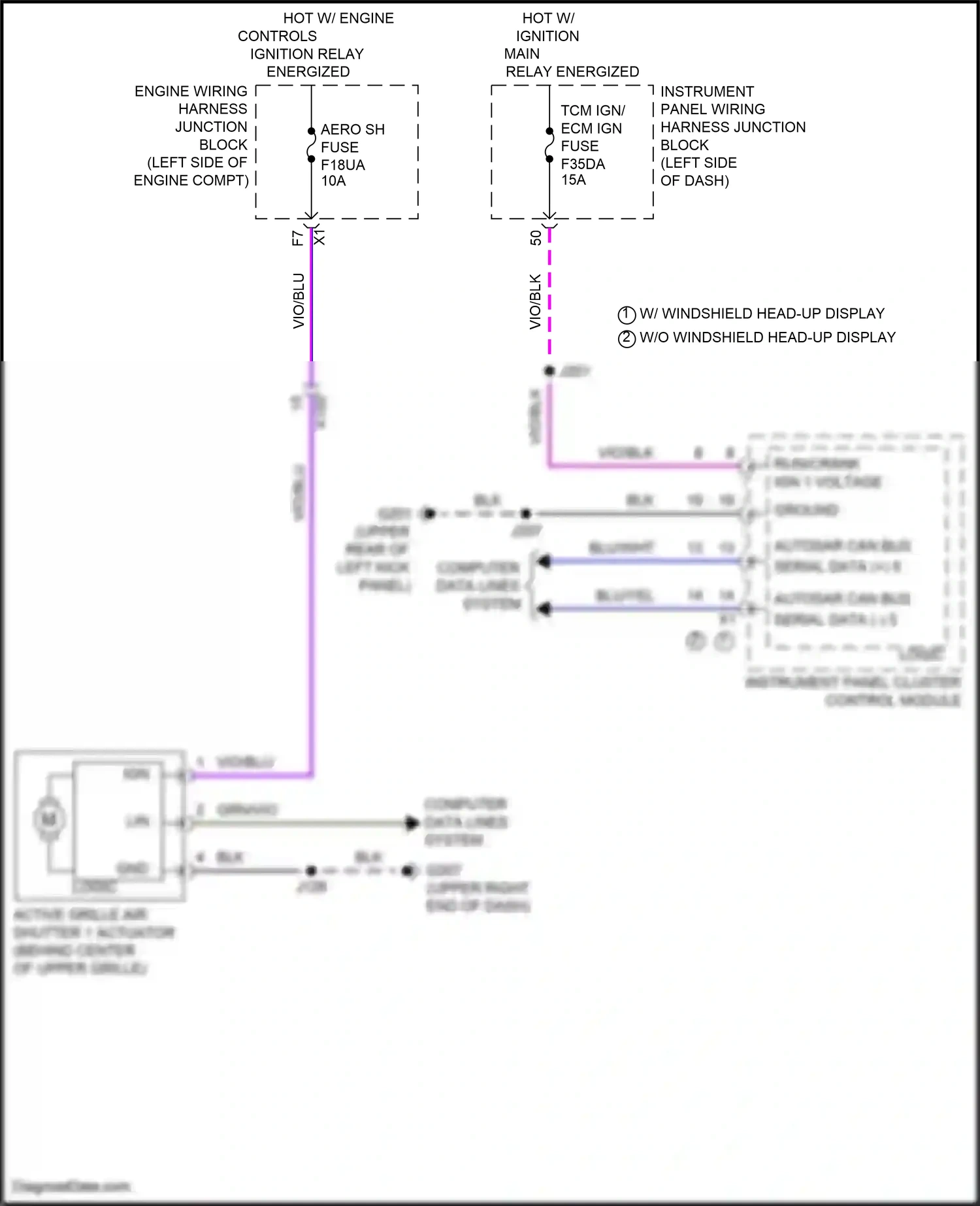 Cadillac CT4-V I (2019-2024) instrument panel cluster control module wiring diagram  (1 of 18)