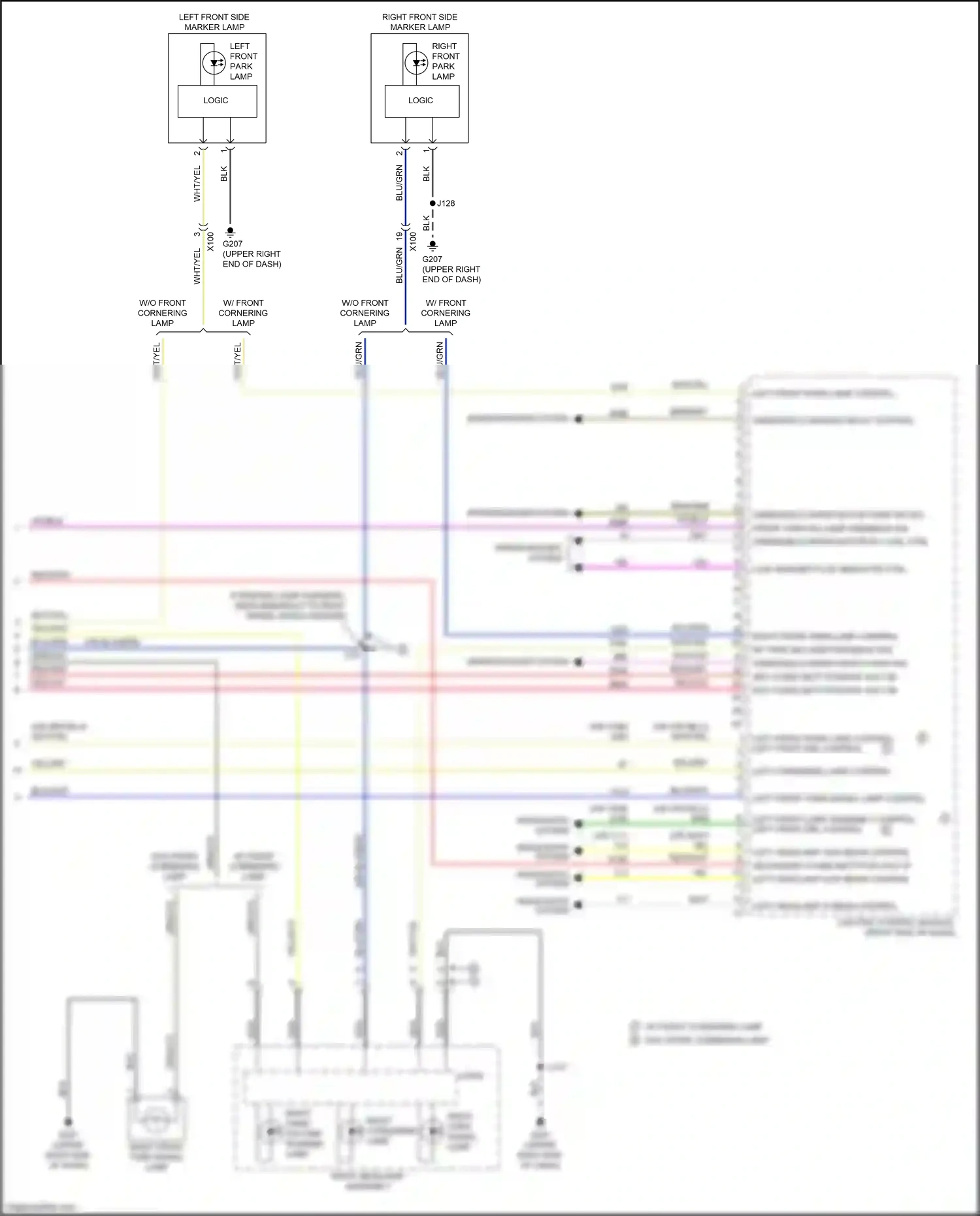 Cadillac CT4-V I (2019-2024) left front park lamp control wiring diagram  (1 of 1)