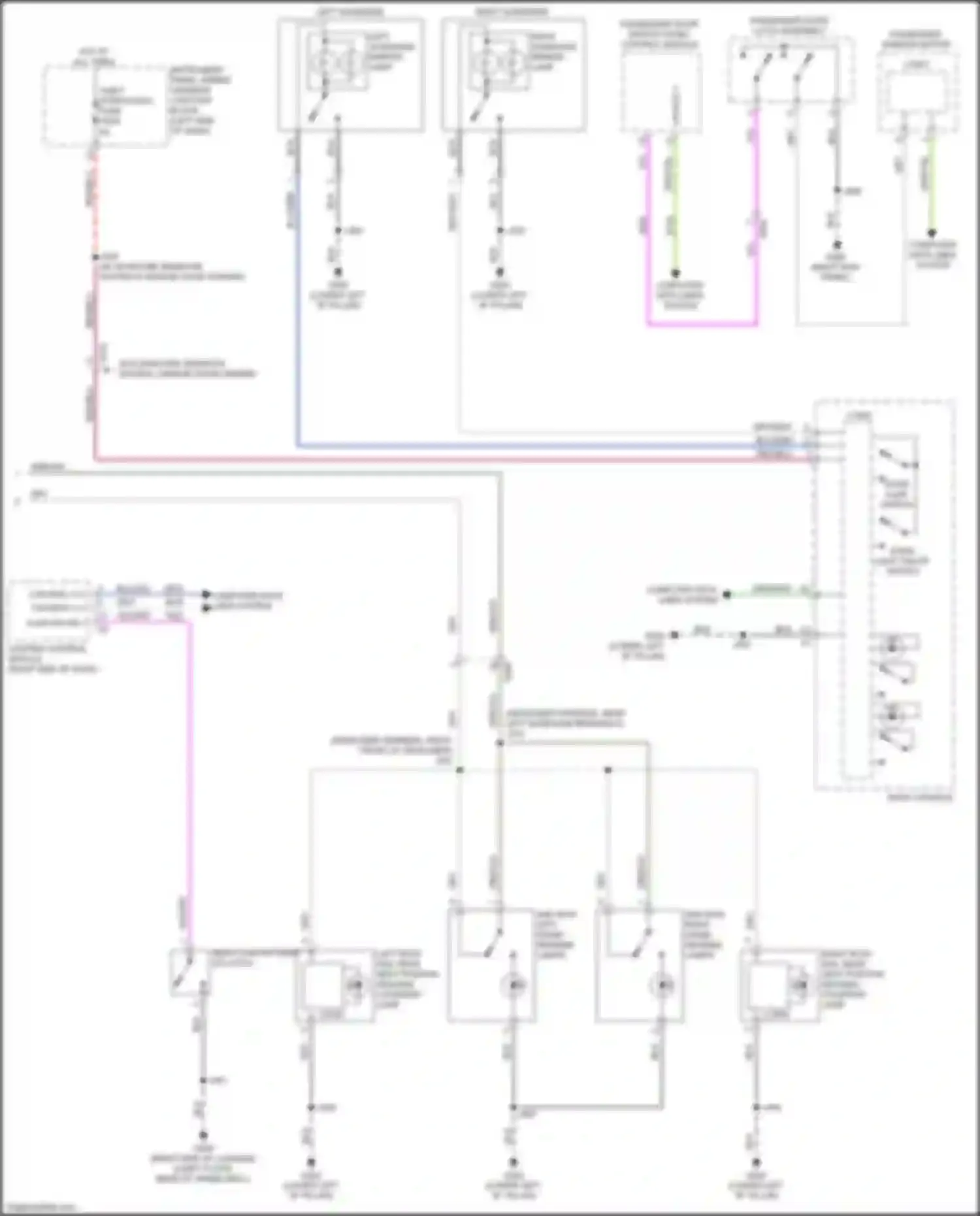 Wiring diagram passenger door switch panel control module for Cadillac CT4-V I (2019-2024)