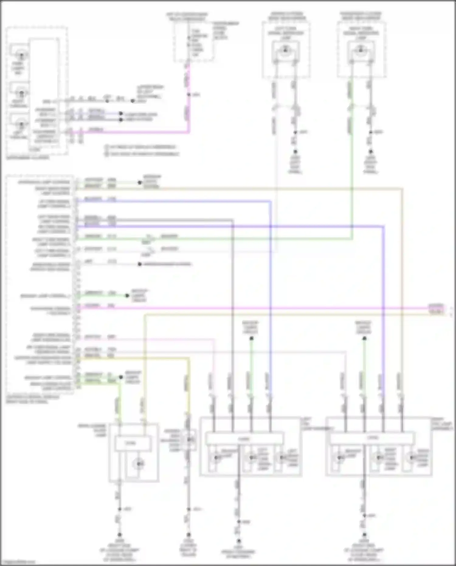 Wiring diagram w/o head-up display windshield for Cadillac CT4-V I (2019-2024)