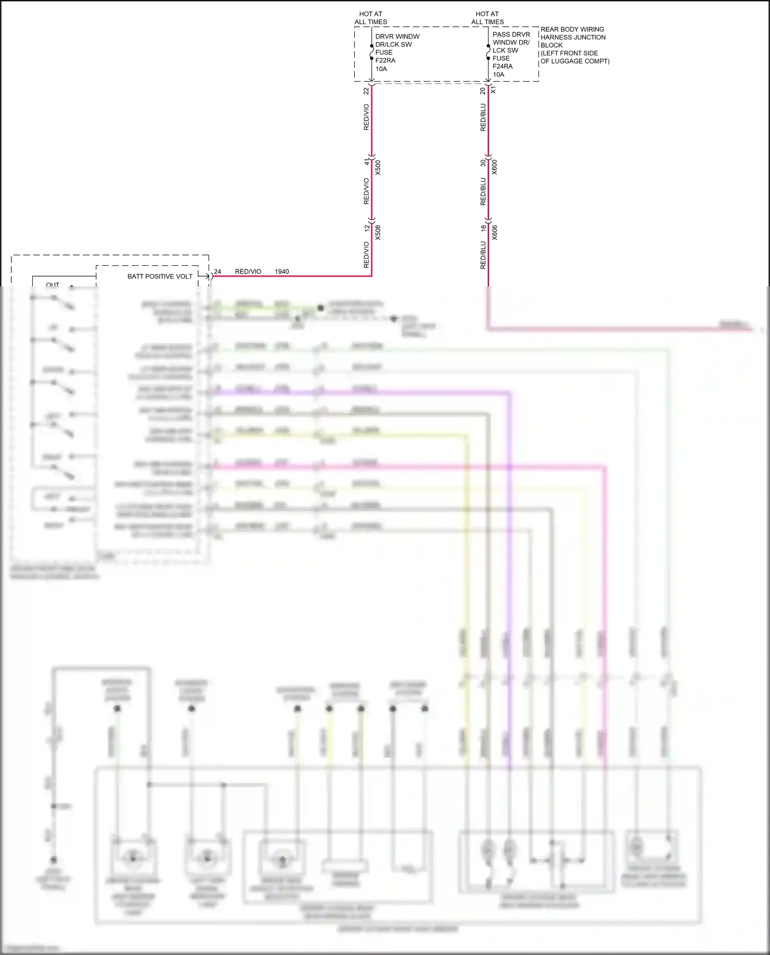 Cadillac CT4-V I (2019-2024) mirrors system wiring diagram  (1 of 2)