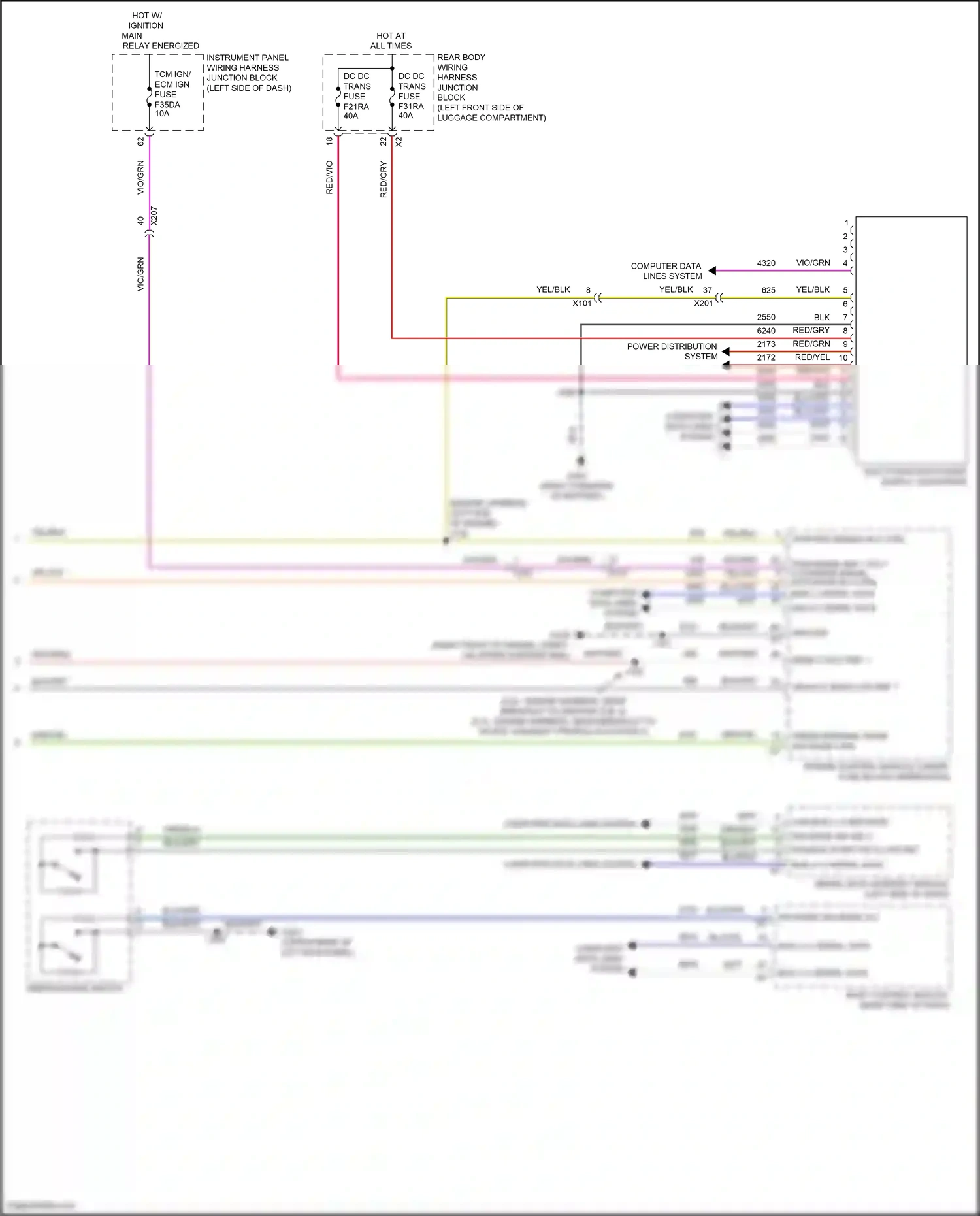 Cadillac CT4-V I (2019-2024) power distribution system wiring diagram  (3 of 4)