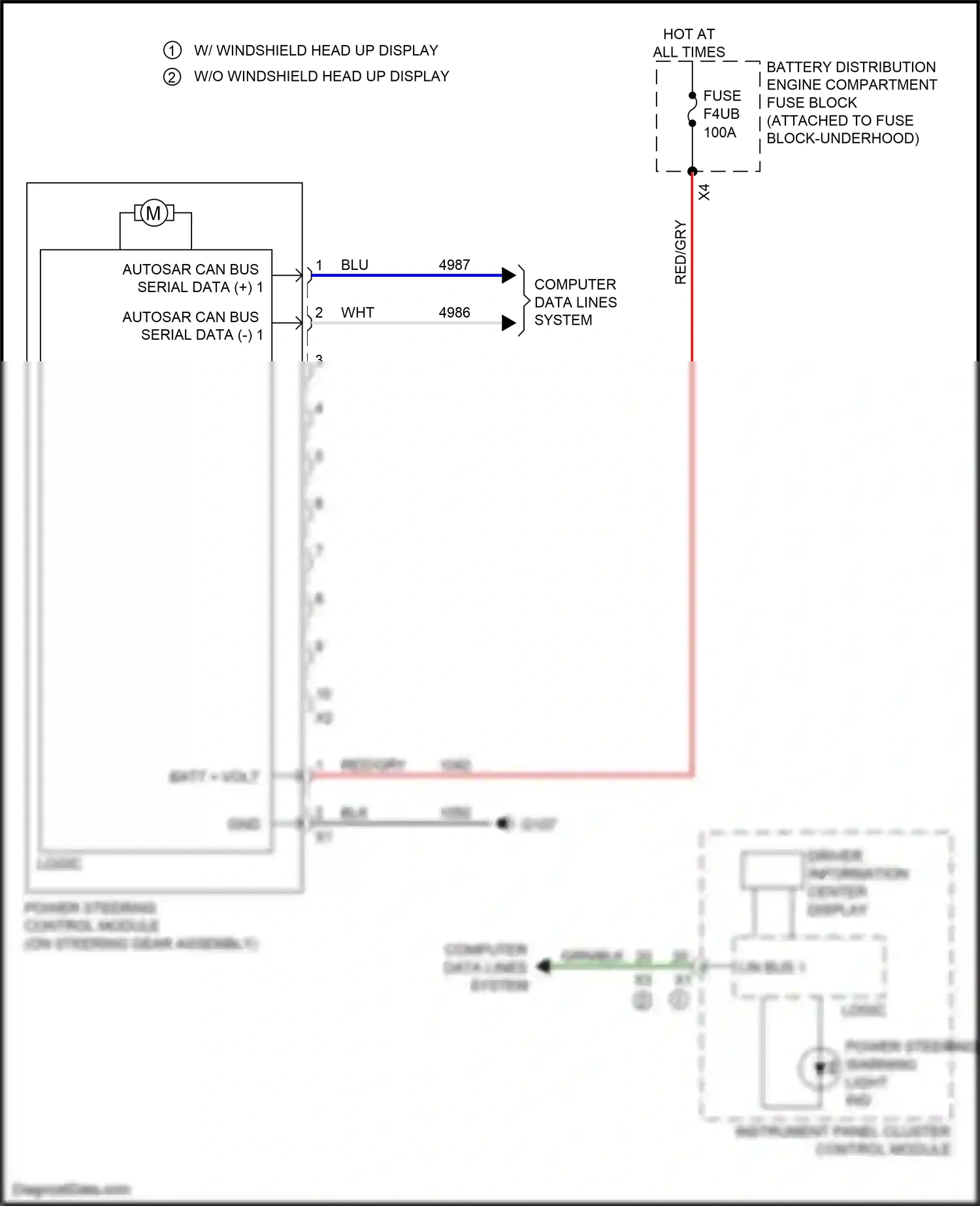 Cadillac CT4-V I (2019-2024) power steering control module wiring diagram  (2 of 4)