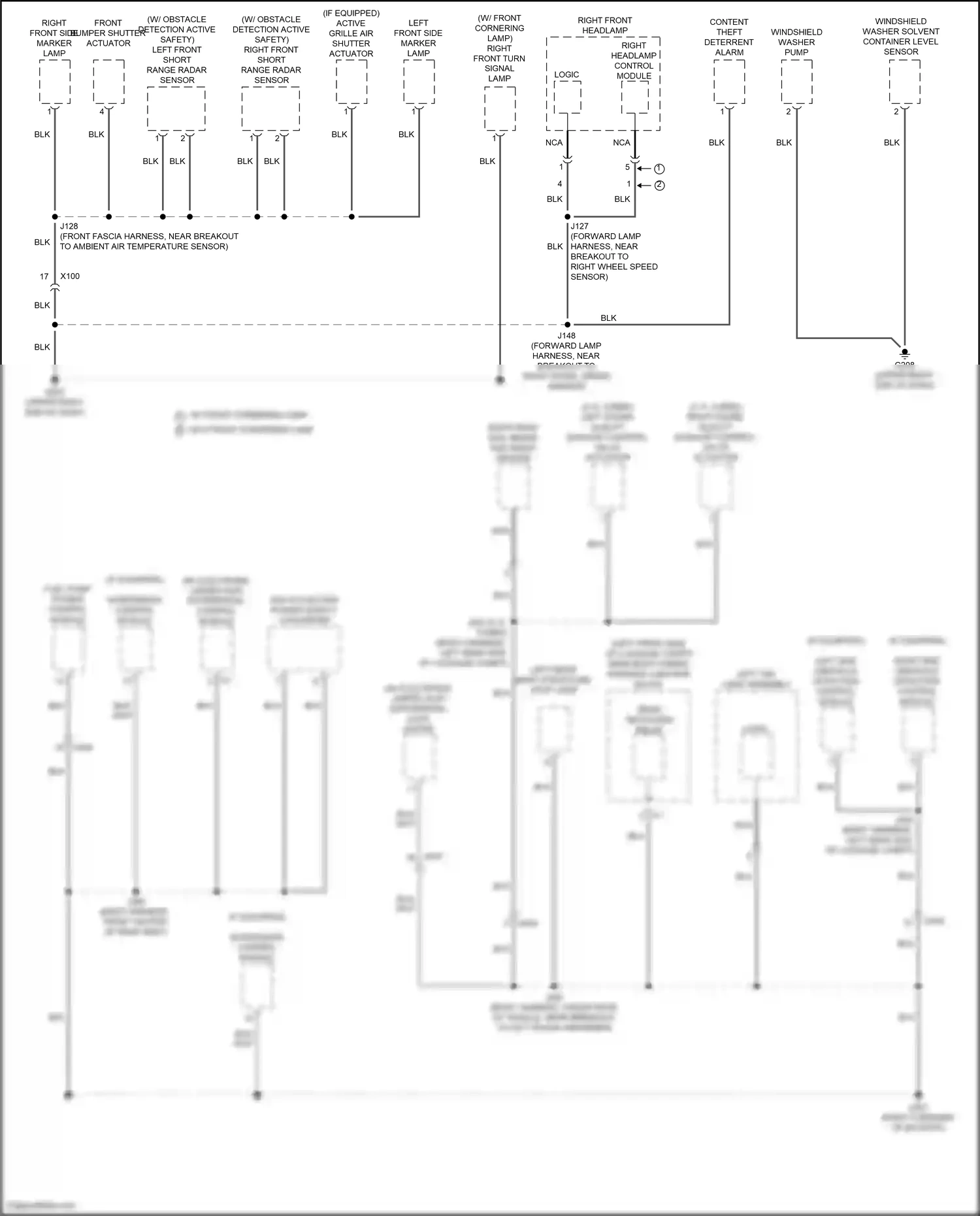 Cadillac CT4-V I (2019-2024) right headlamp control module wiring diagram  (1 of 2)