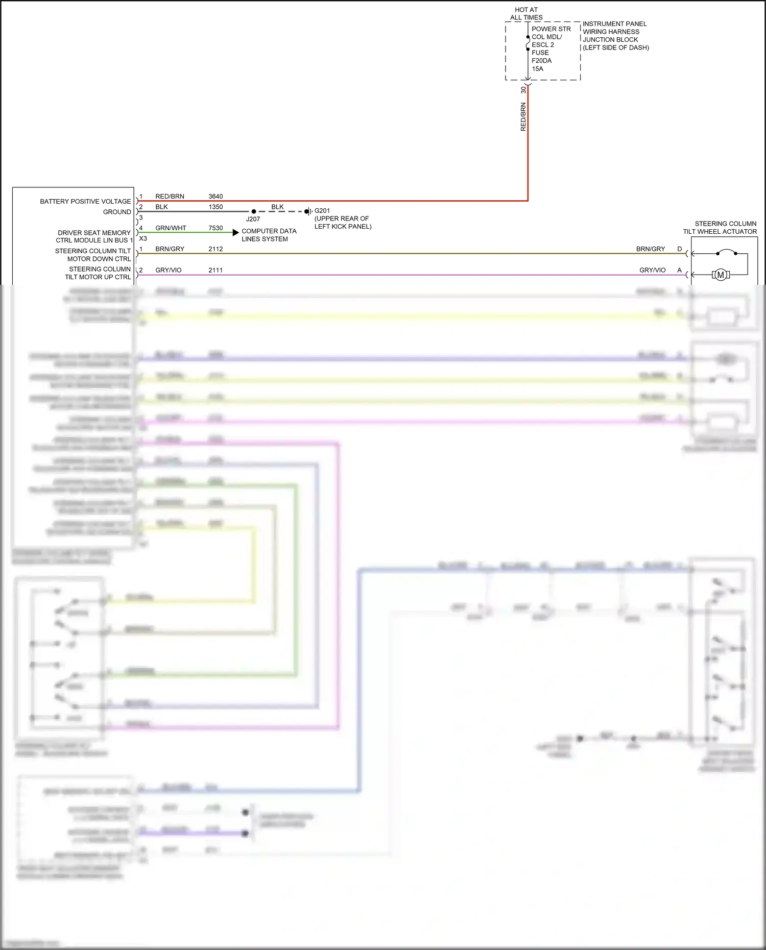 Cadillac CT4-V I (2019-2024) steering column telescope motor low reference wiring diagram  (1 of 1)