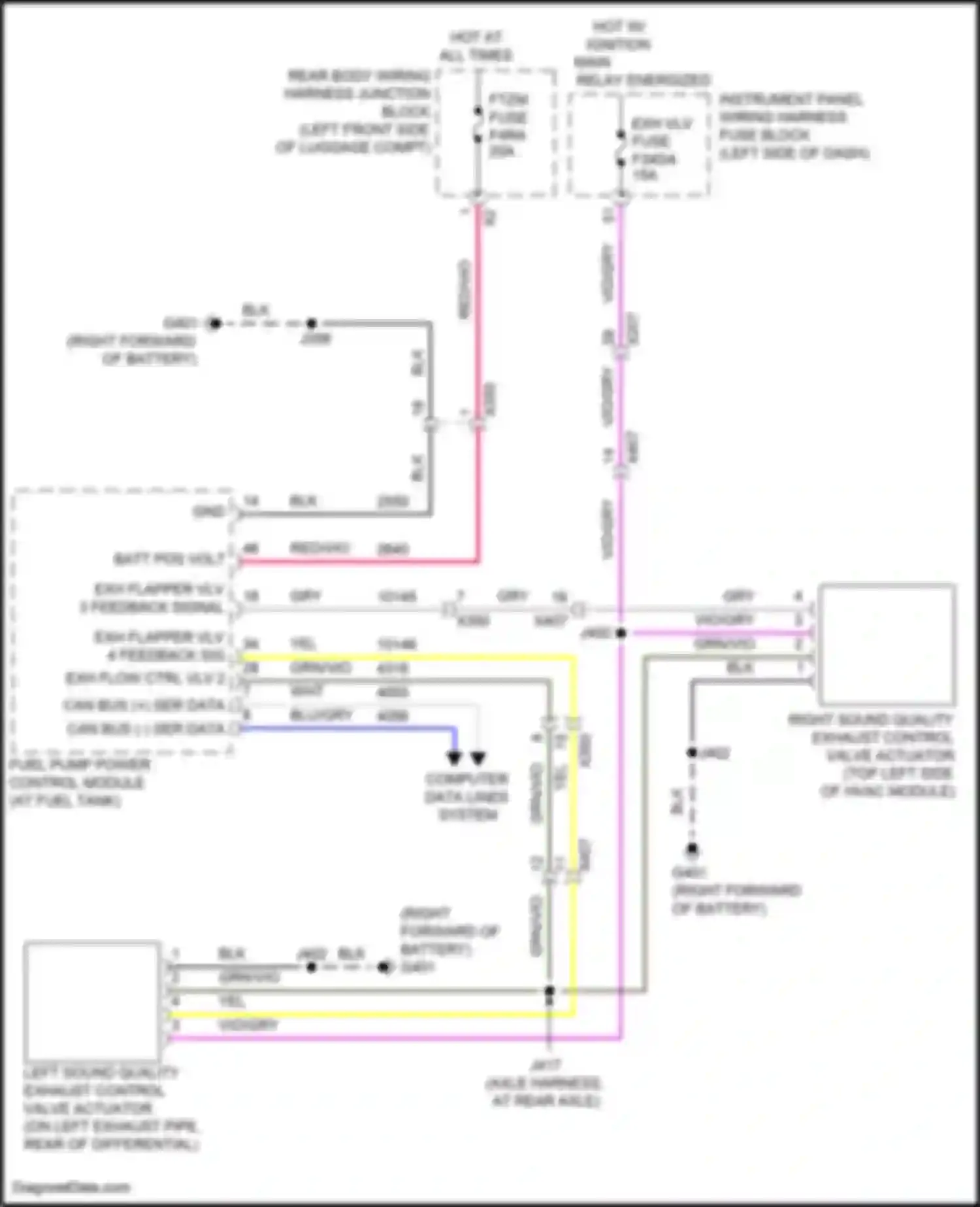 Car Wiring Diagrams for CT4 Cadillac I (2019-2024): Electronic muffler circuit