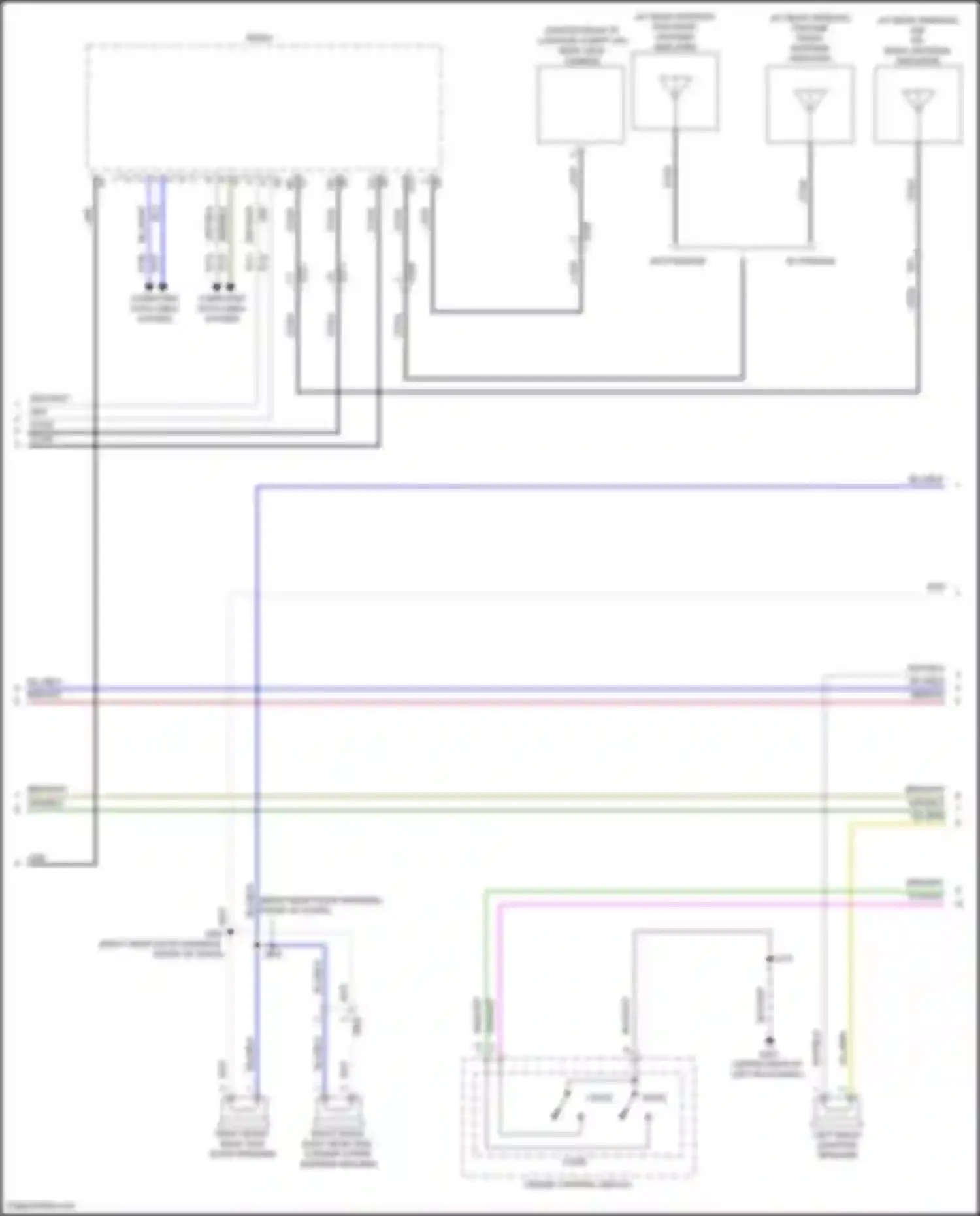 Wiring diagram am/fm radio antenna amplifier for Cadillac CT4 I (2019-2024) (2 of 4)